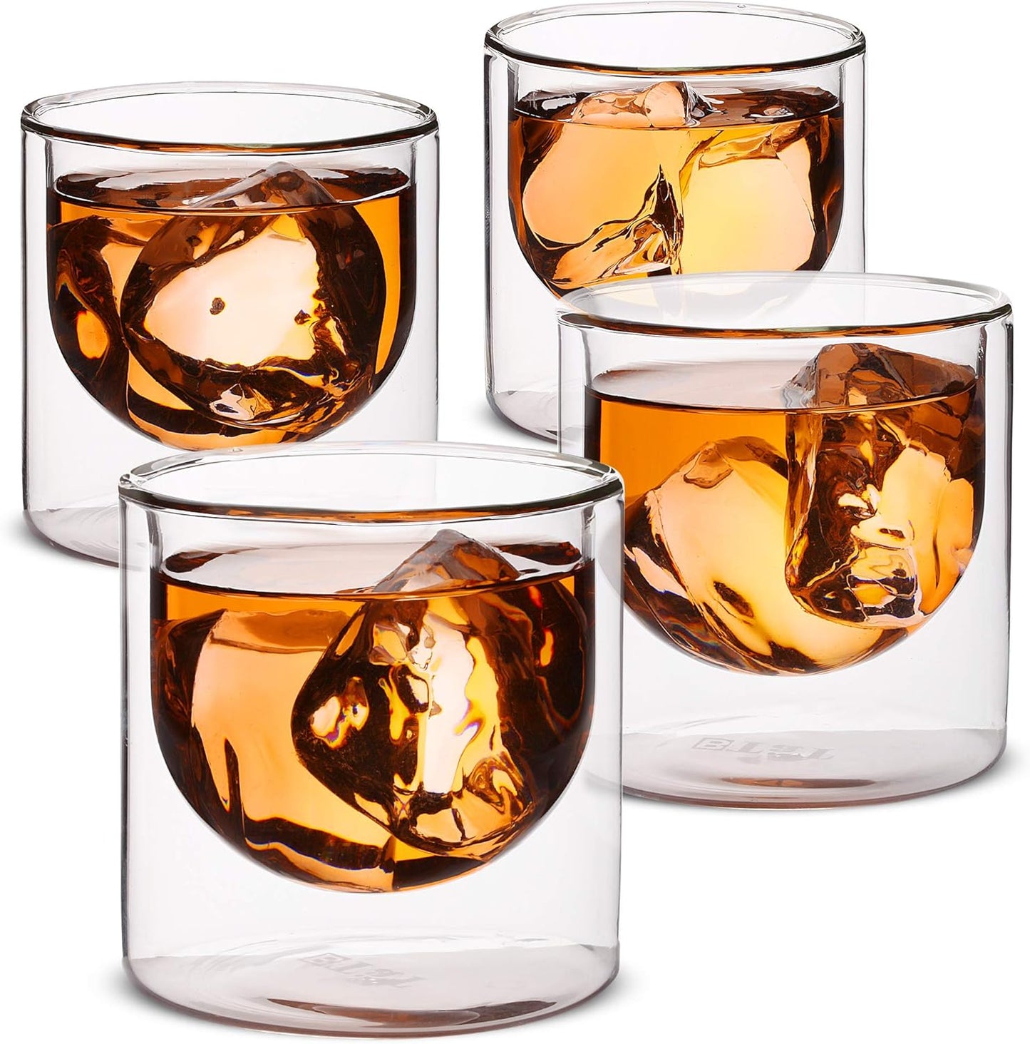 BTaT- Double wall glass, Set of 4, 5 oz (150 ml), Insulated Drinking Glasses