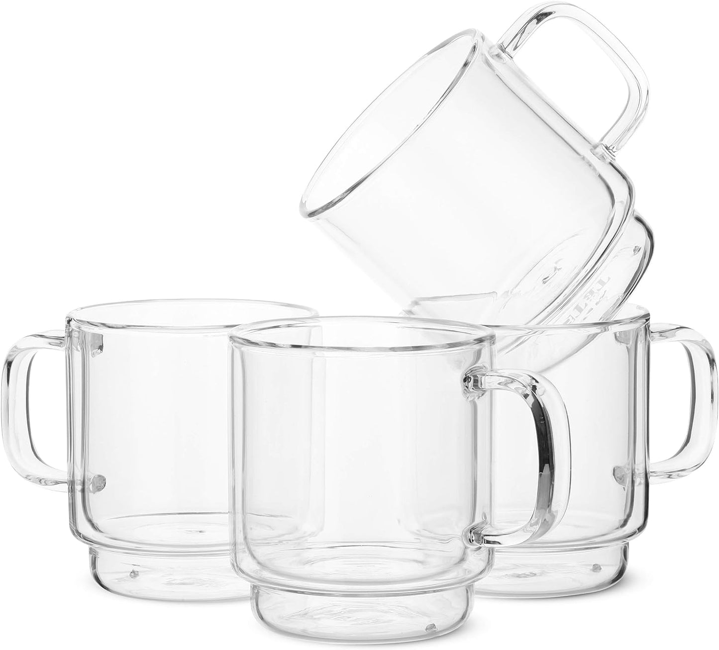 BTaT- Stackable Espresso Cups, Demitasse Cups, Set of 4 (5.0 oz, 150 ml)