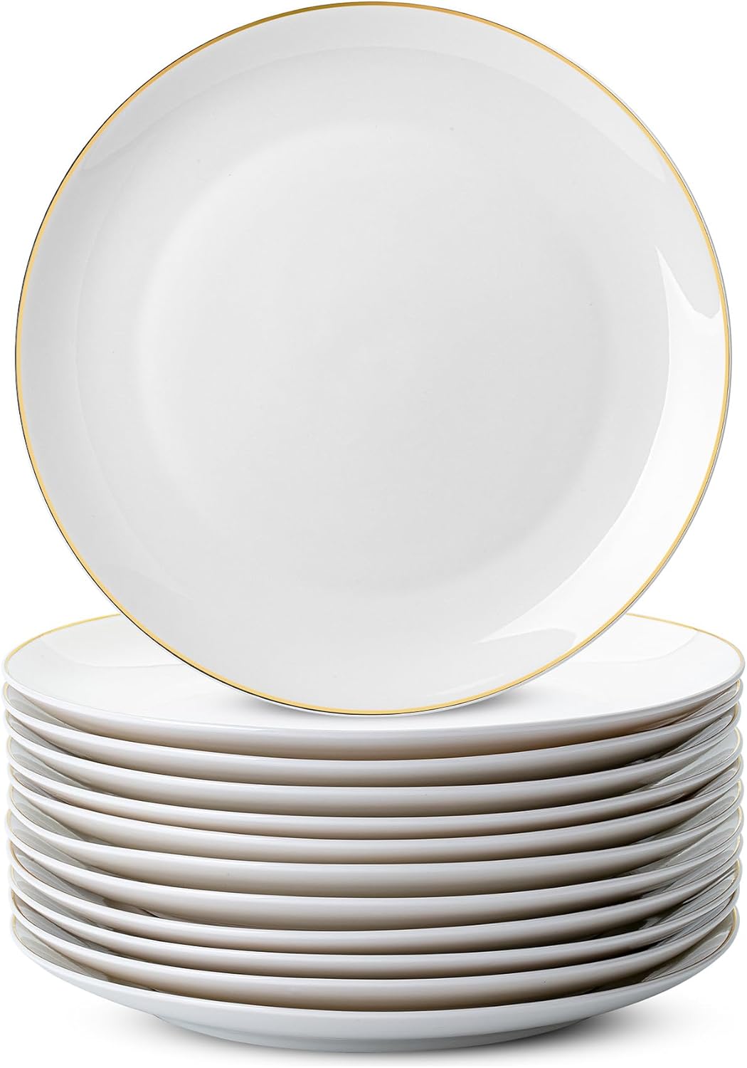 BTaT- White Porcelain Dinner Plates, Set of 12, 10.5", White Dishes