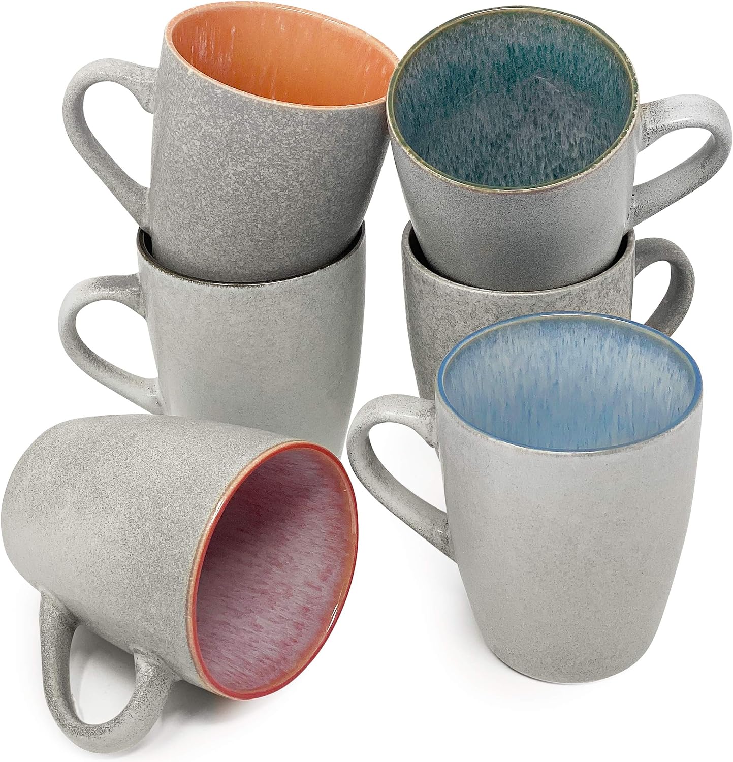 BTaT- Coffee Mugs, Set of 6, 12 oz (350ml), Mugs, Coffee Cups, Mugs for Coffee
