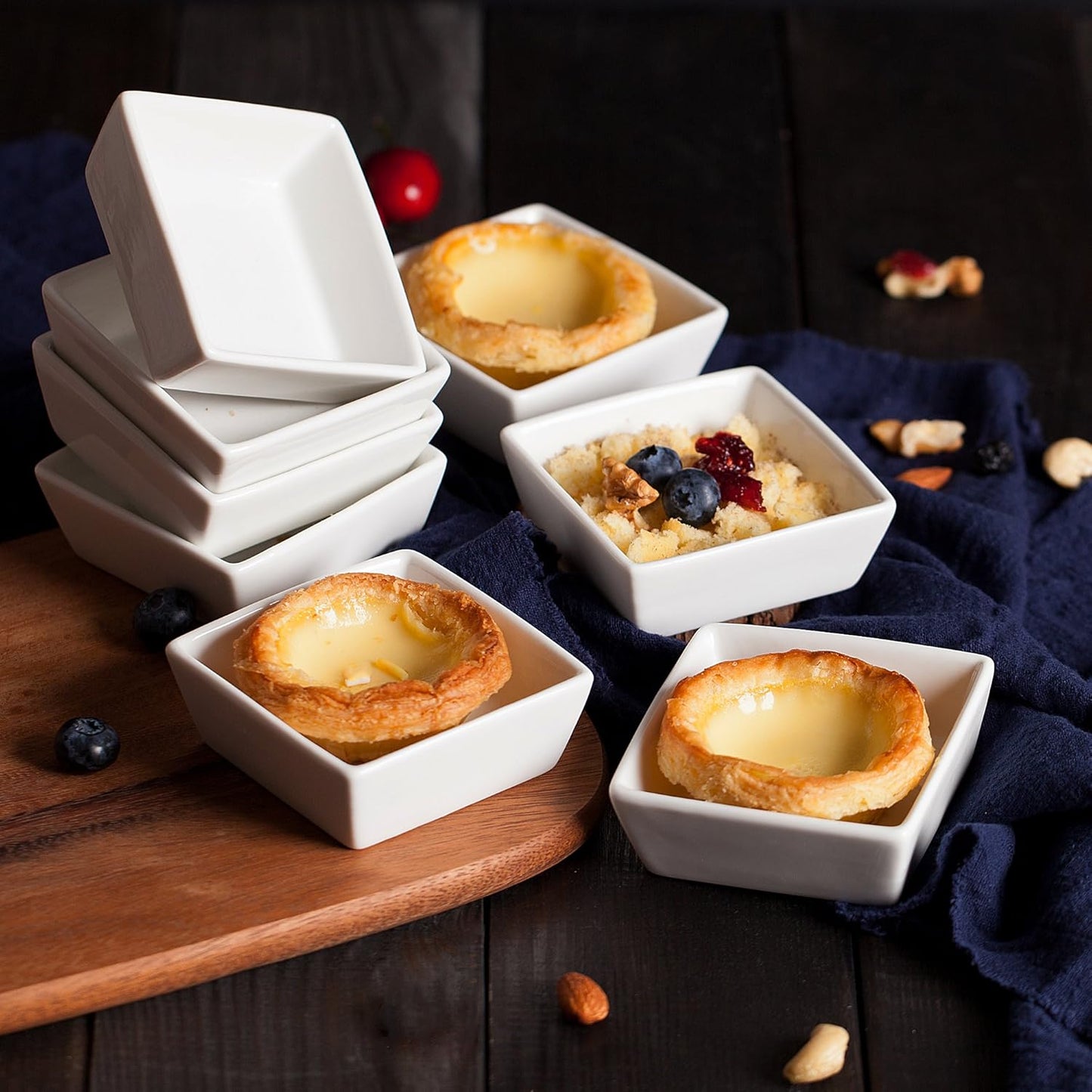 BTaT- Ramekins, Square, 4 oz, Set of 8, Oven Safe Ramekins, Creme Brulee Ramekins