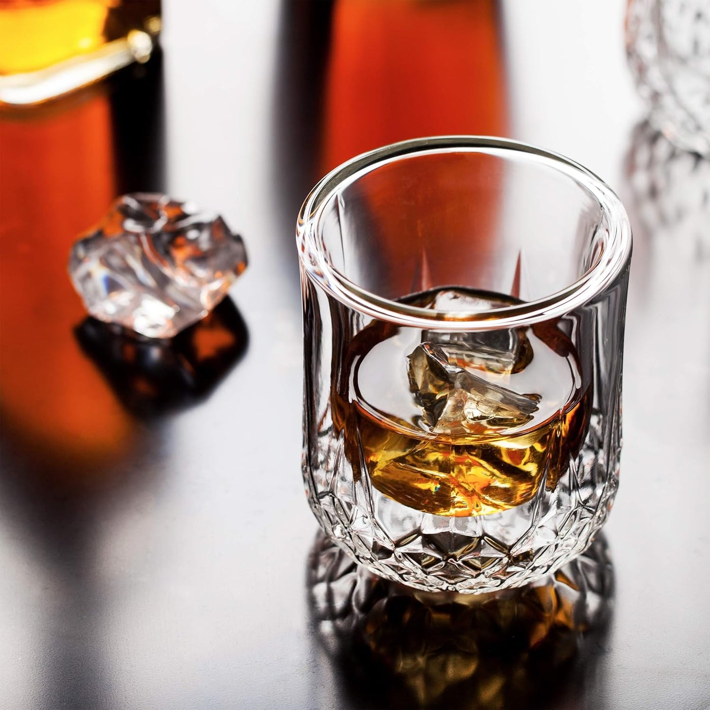 BTaT- Whiskey Glasses Double Wall, Bourbon Glasses, Set of 4, Cocktail Glasses