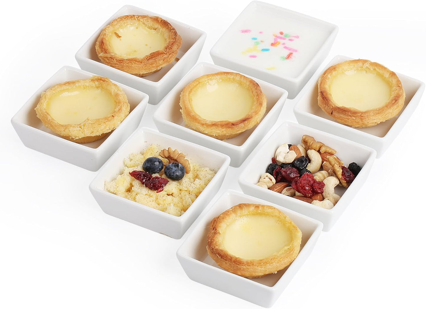 BTaT- Ramekins, Square, 4 oz, Set of 8, Oven Safe Ramekins, Creme Brulee Ramekins