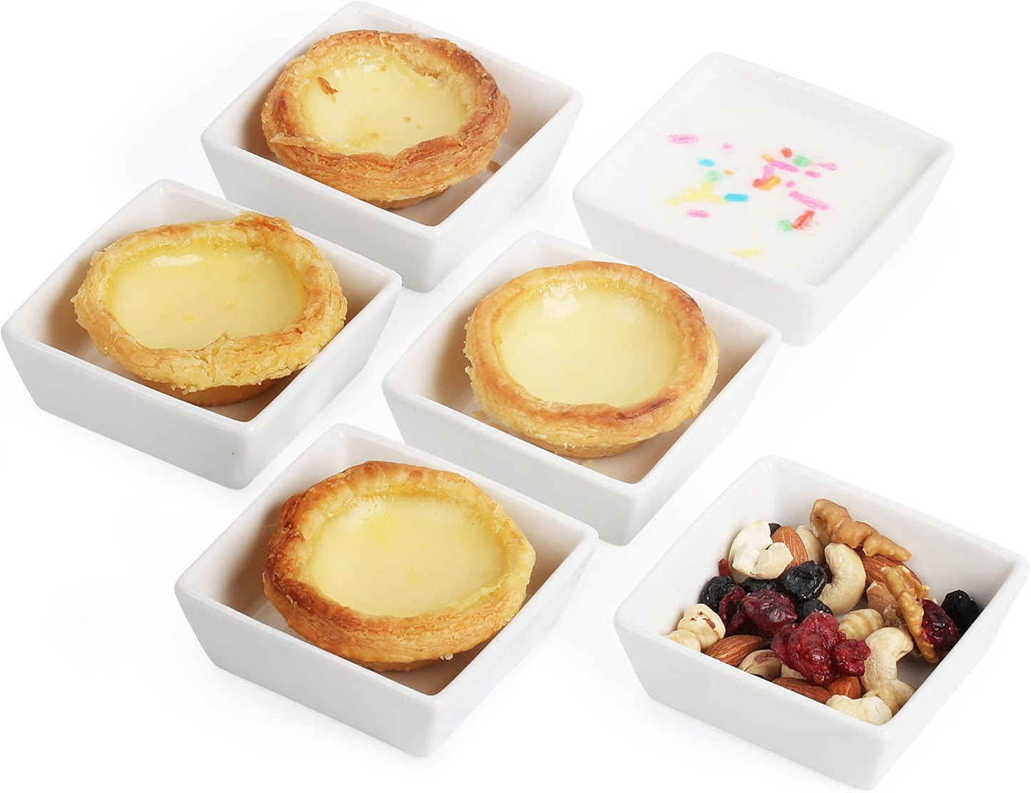 BTaT- Ramekins, Square, 4 oz, Set of 6, Oven Safe Ramekins, Creme Brulee Ramekins
