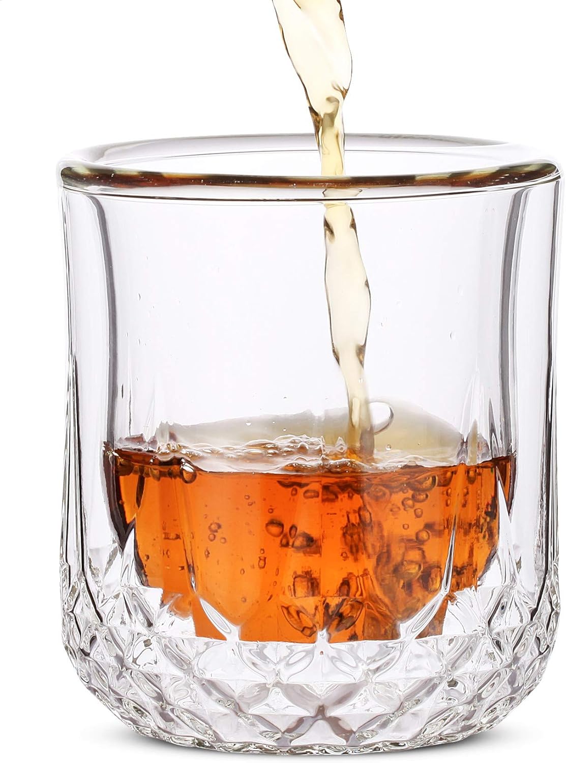 BTaT- Whiskey Glasses Double Wall, Bourbon Glasses, Set of 4, Cocktail Glasses