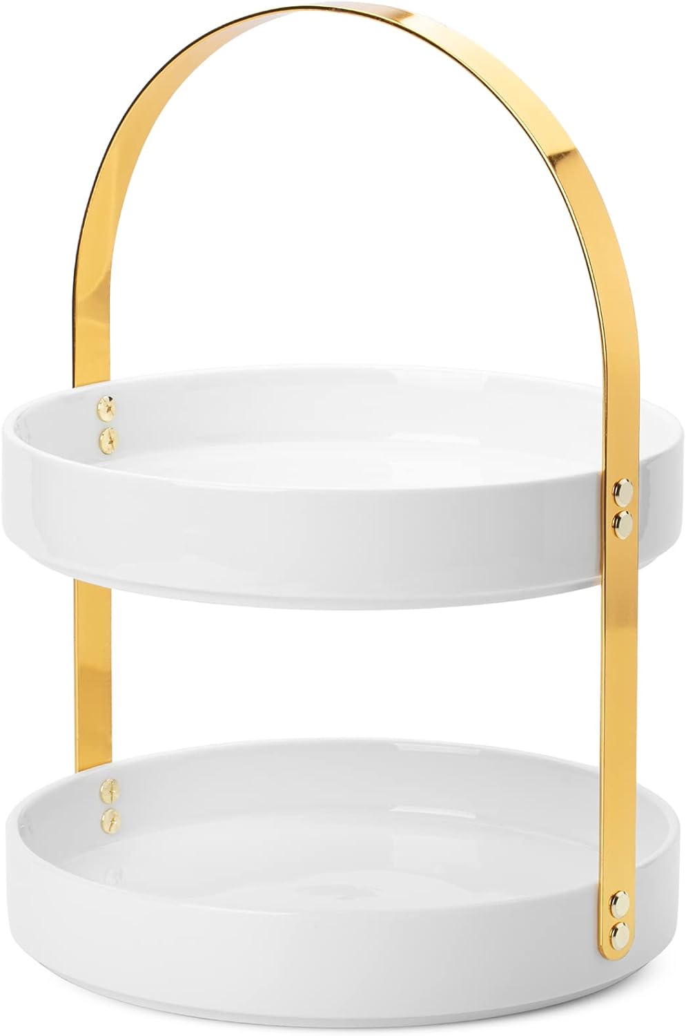 BTaT- Cake Stand 2-Tiers, White Porcelain, Cupcake Stand, Cupcake Holder