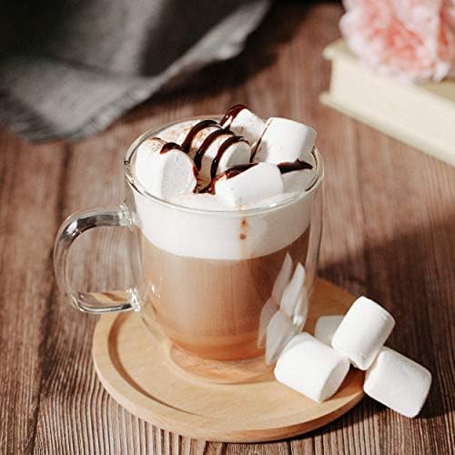 BTaT- Small Espresso Cups, Demitasse Cups, Set of 6 (2.0 oz, 60 ml), Glass Coffee Mugs, Double Wall Glass Cups, Cappuccino Cups, Latte Cups, Clear Coffee Cup, Tea Glass
