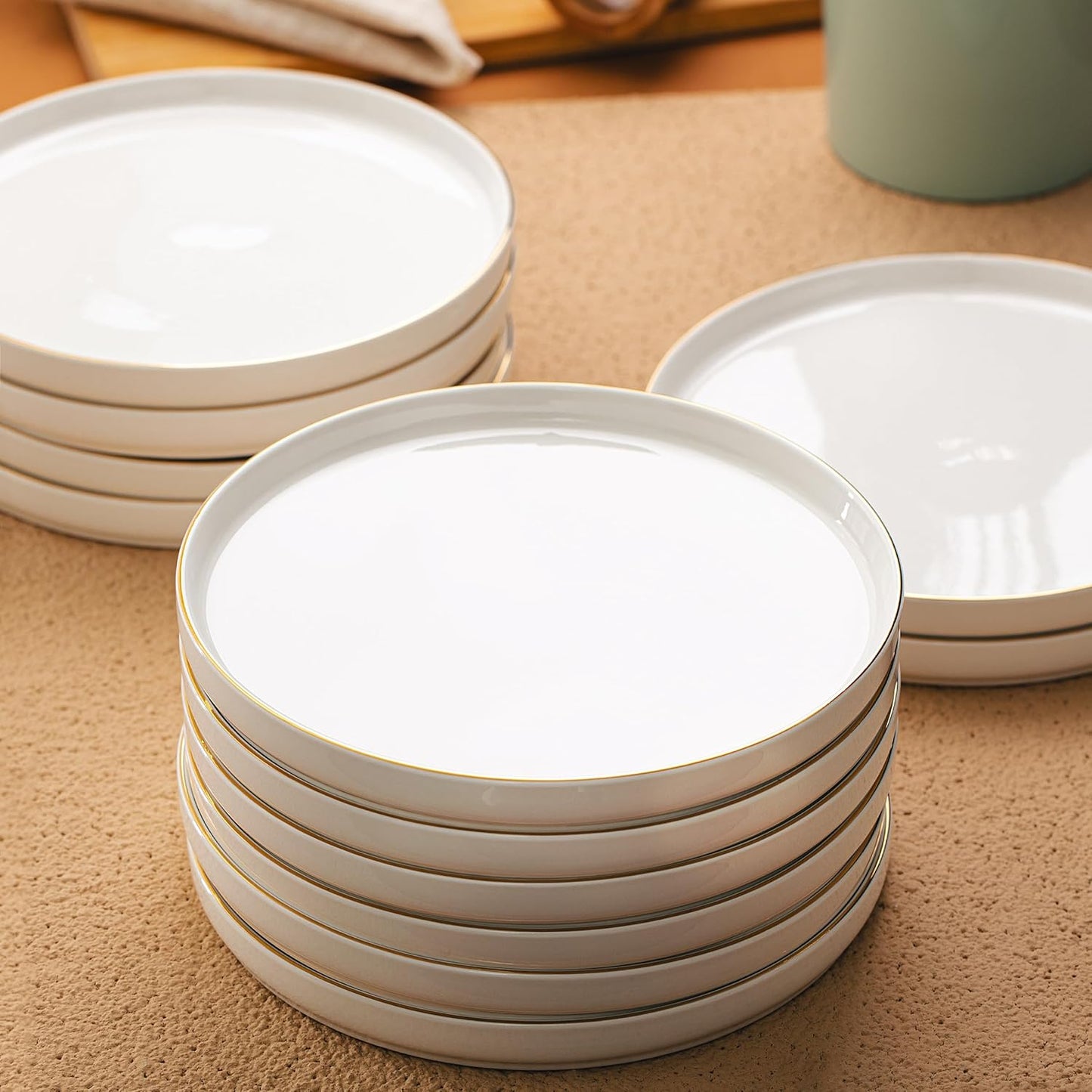 BTaT- White Dessert Plates, Set of 12, 8", Small Plates for Appetizers, Small Plate