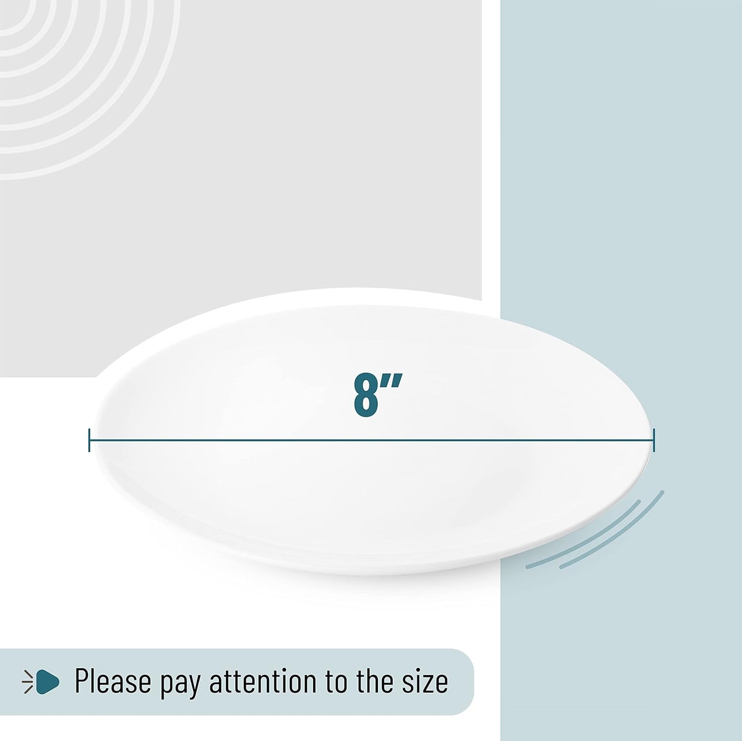 BTaT- White Dessert Plates, 8 inch, Set of 12, Daisy White, Small Plates for Appetizers