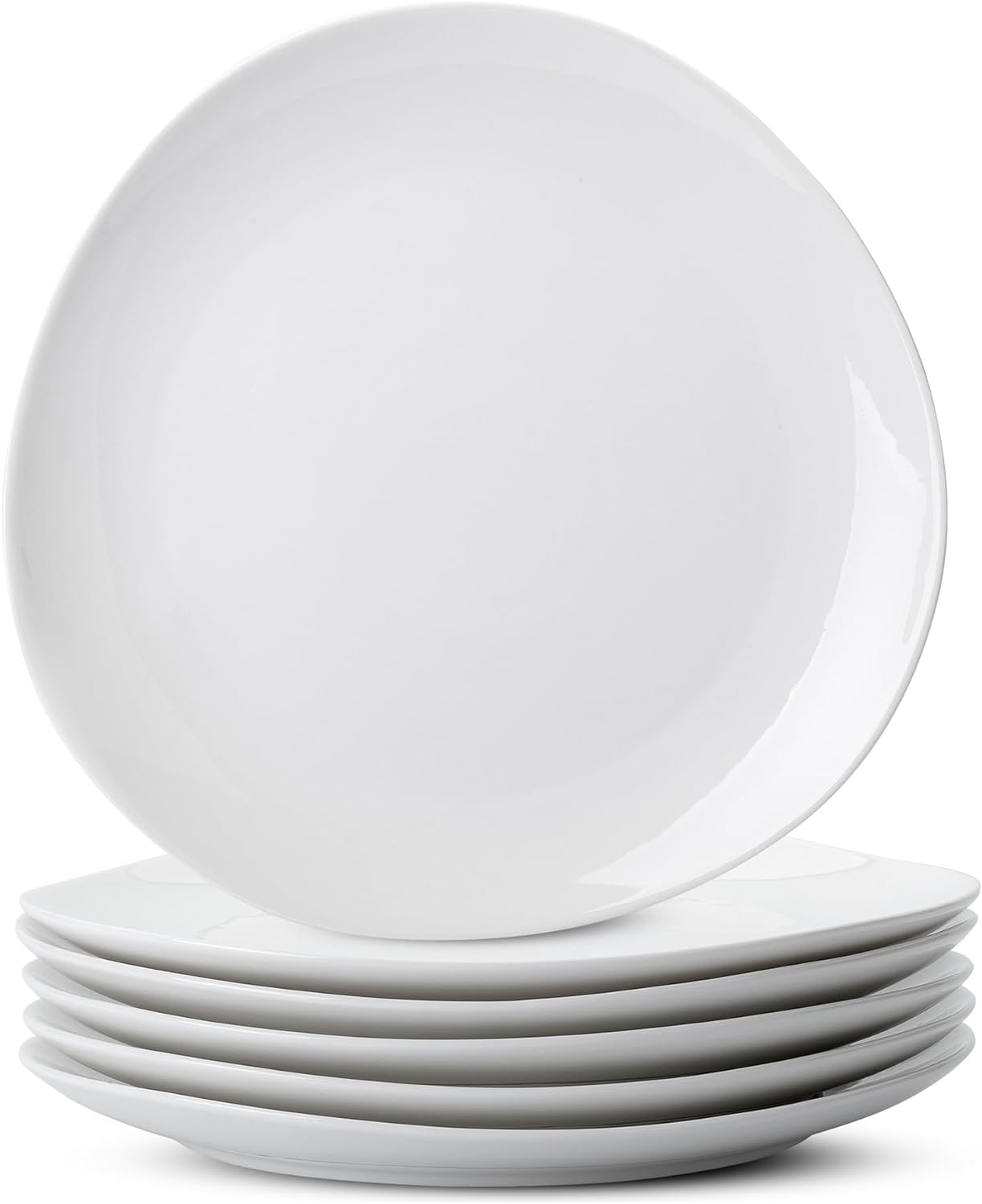 BTaT- White Porcelain Dinner Plates, Set of 6, 11 Inch, White Dishes