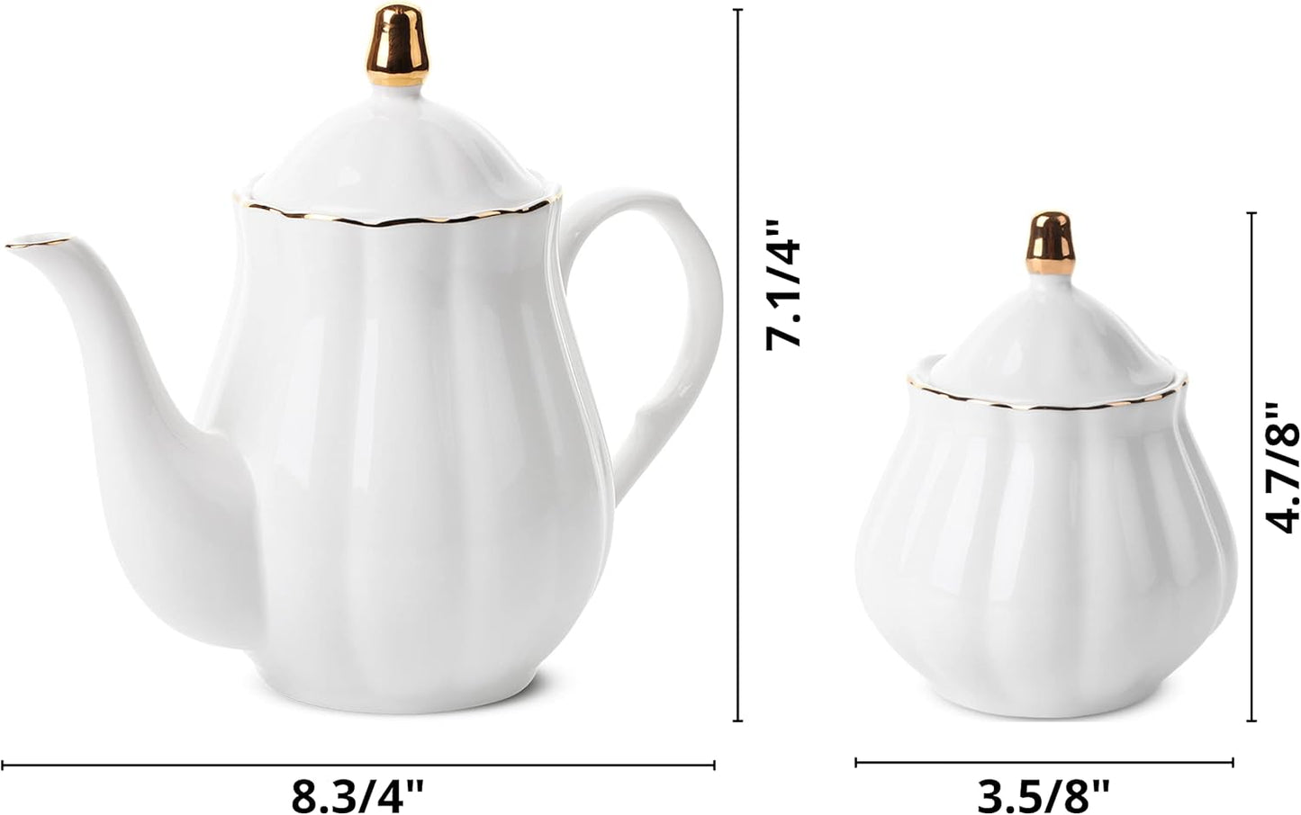 BTaT- Classic tea set, 13 pcs, Tea Cups (7oz), Tea Pot with Stainless Steel Infuser (32oz)