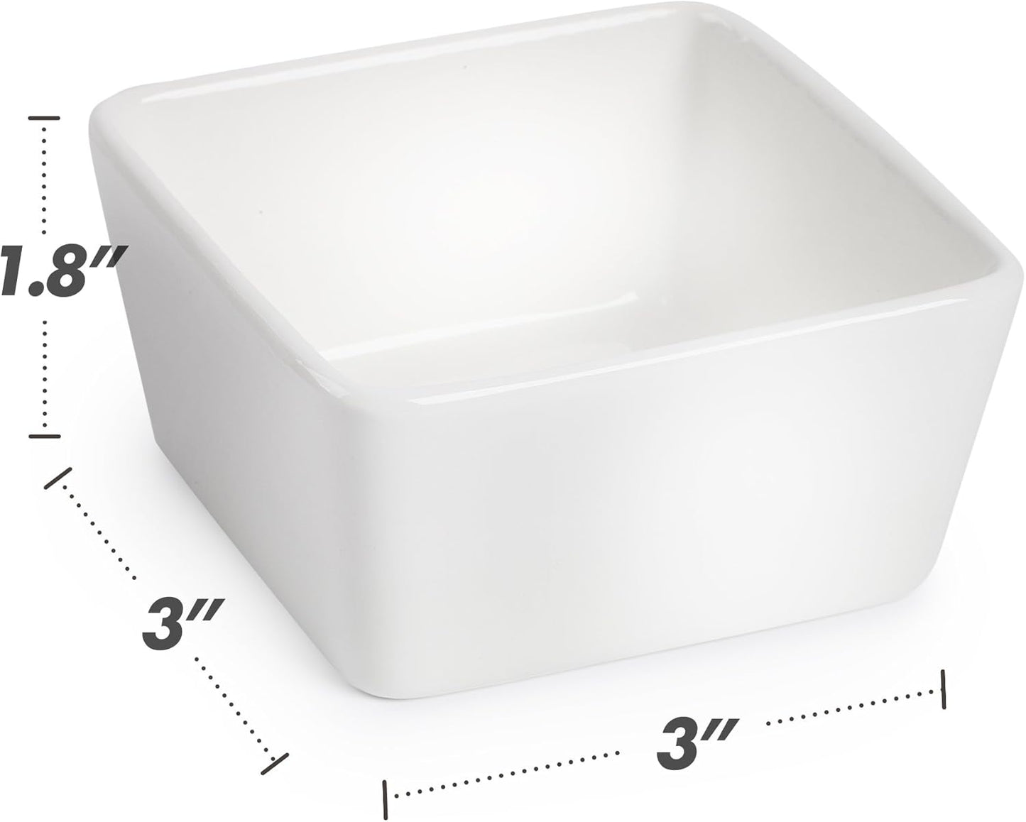 BTaT - Ramekins 8 oz - Set of 8 Square, Porcelain Ramekins, Ramekins for Baking