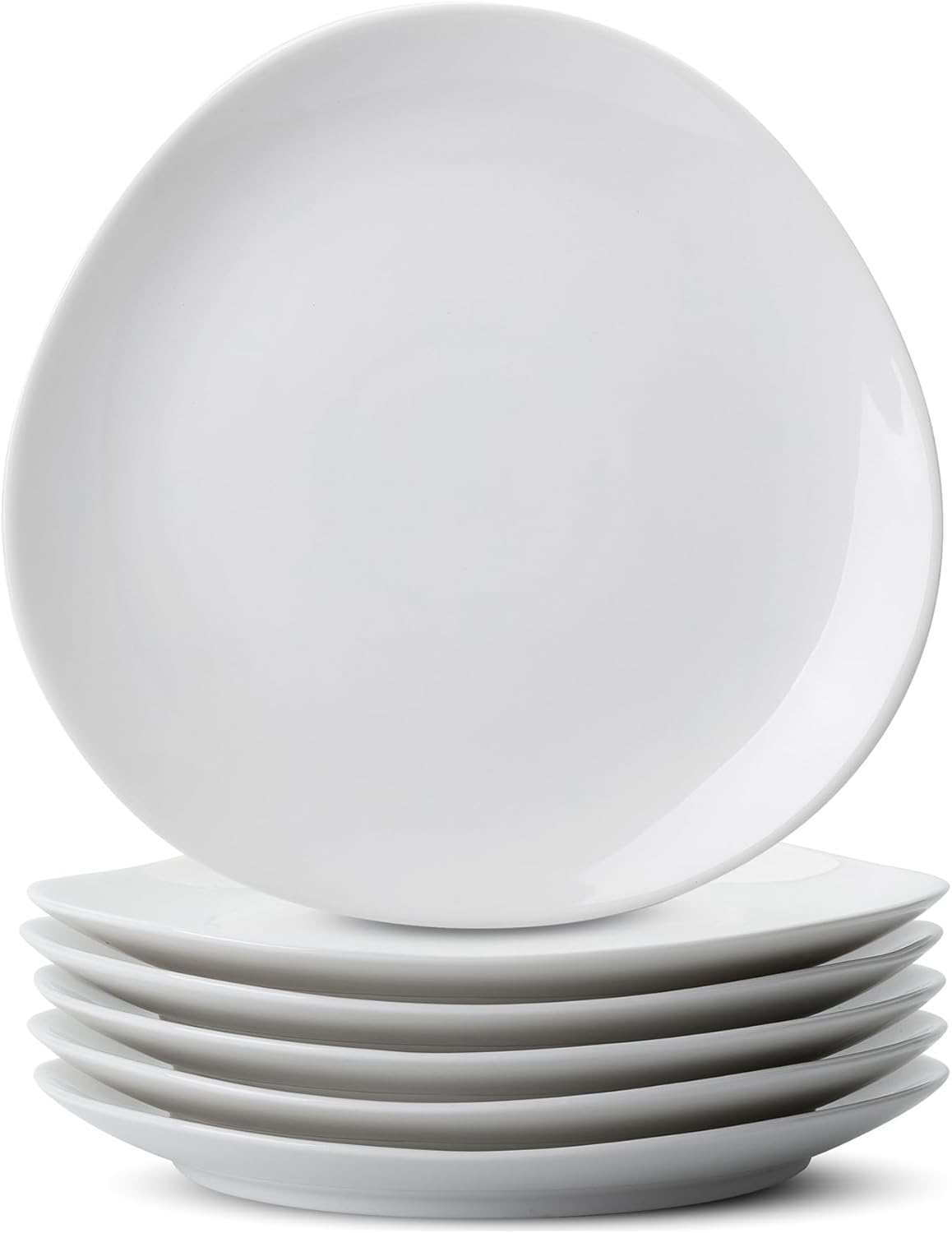 BTaT- White Dessert Plates, Set of 6, 8.3", Small Plates for Appetizers