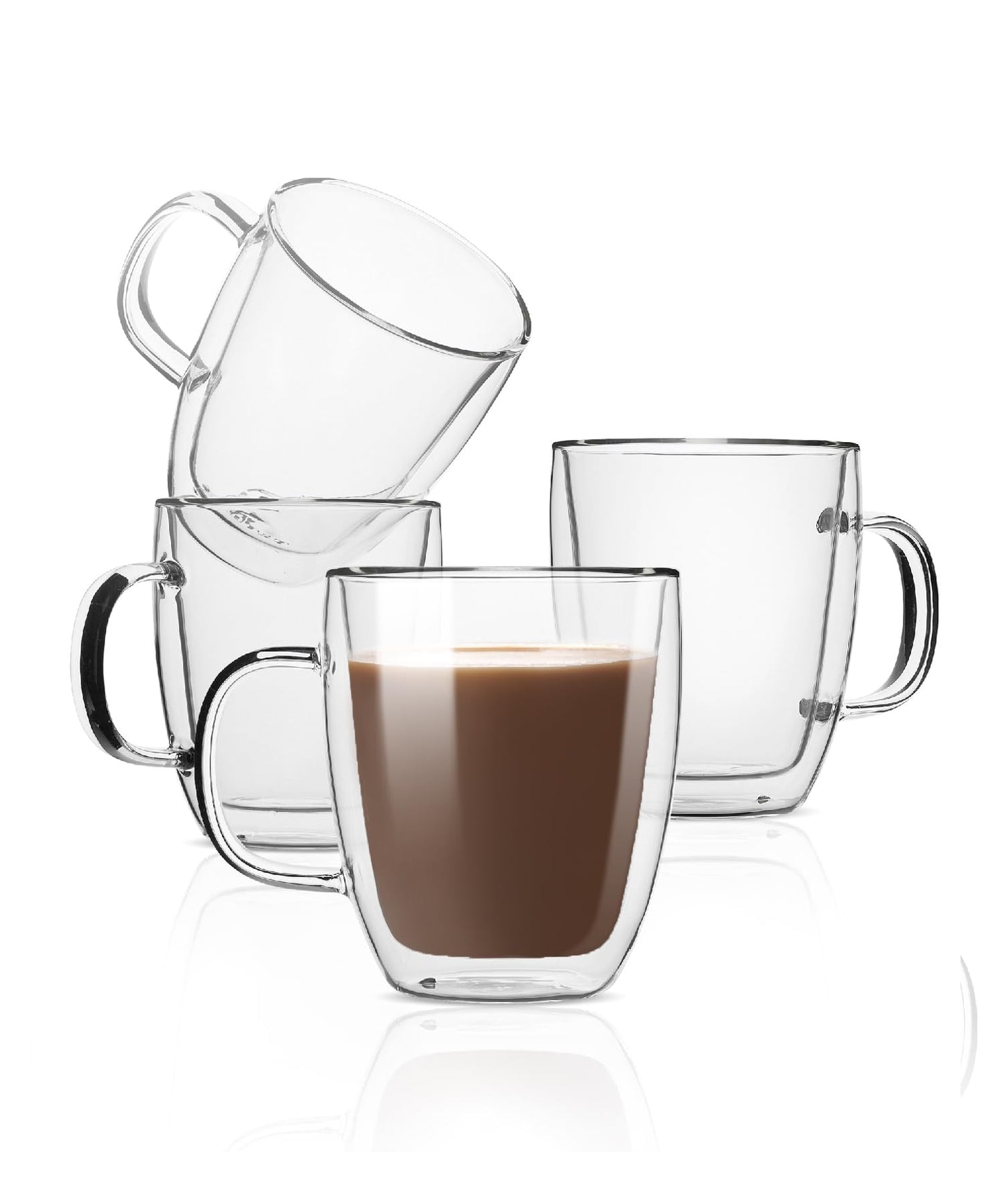 BTaT- Small Espresso Cups, Demitasse Cups, Set of 6 (2.0 oz, 60 ml), Glass Coffee Mugs, Double Wall Glass Cups, Cappuccino Cups, Latte Cups, Clear Coffee Cup, Tea Glass