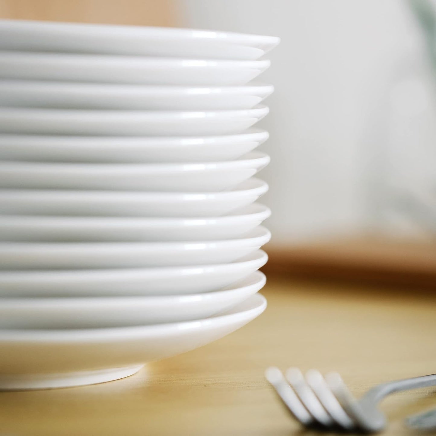 BTaT- White Dessert Plates, 8 inch, Set of 12, Daisy White, Small Plates for Appetizers