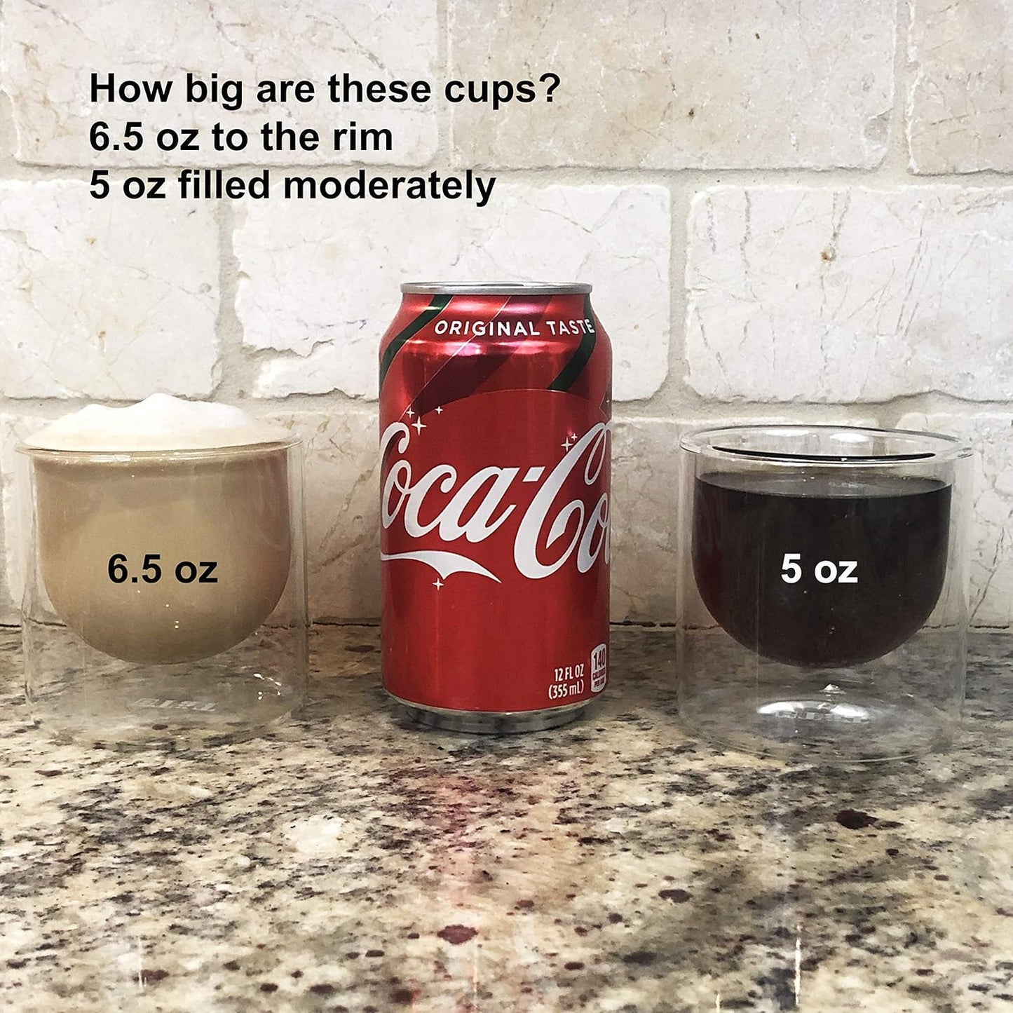 BTaT- Double wall glass, Set of 4, 5 oz (150 ml), Insulated Drinking Glasses