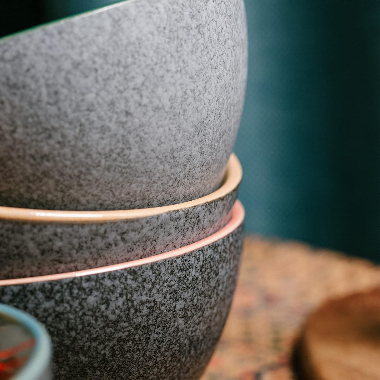 Brew To A Tea BTaT- Cereal Bowls, 29 Oz, 6 Pack, Colorful Bowl Set, Ceramic Bowls