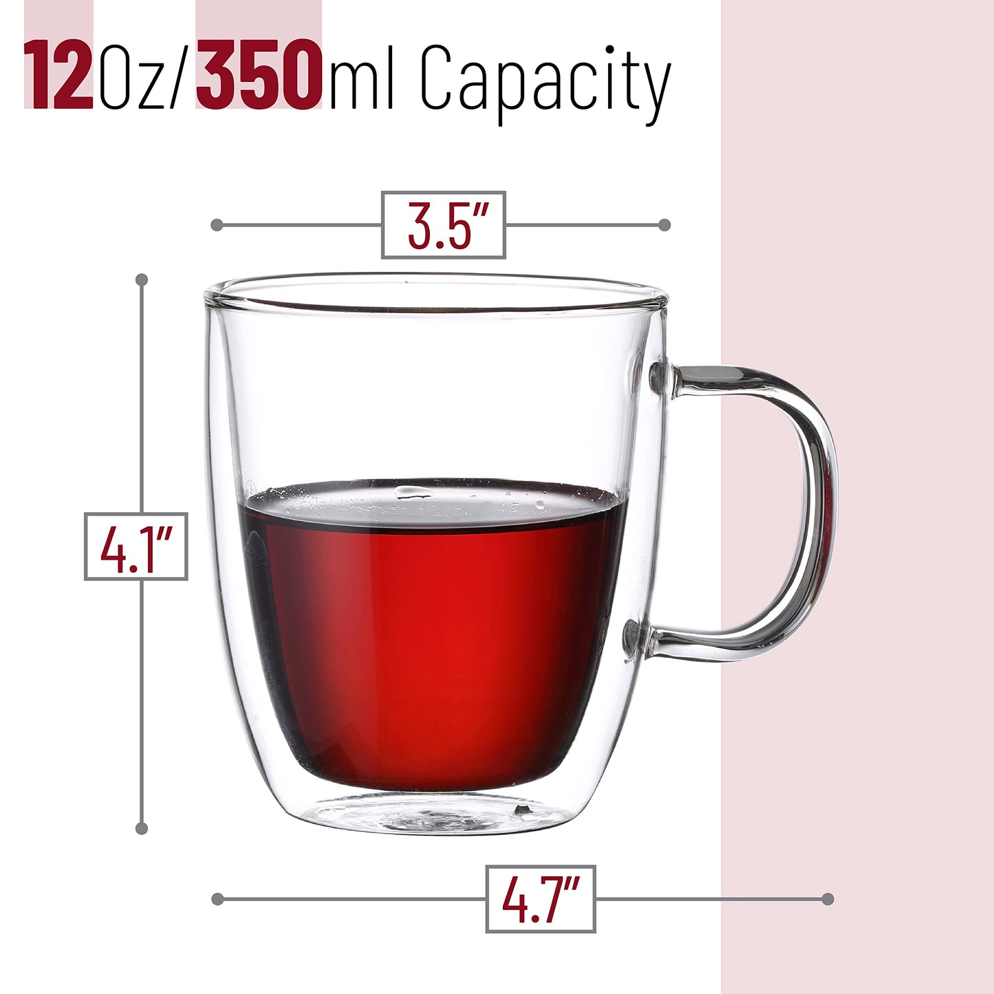 BTaT- Small Espresso Cups, Demitasse Cups, Set of 6 (2.0 oz, 60 ml), Glass Coffee Mugs, Double Wall Glass Cups, Cappuccino Cups, Latte Cups, Clear Coffee Cup, Tea Glass