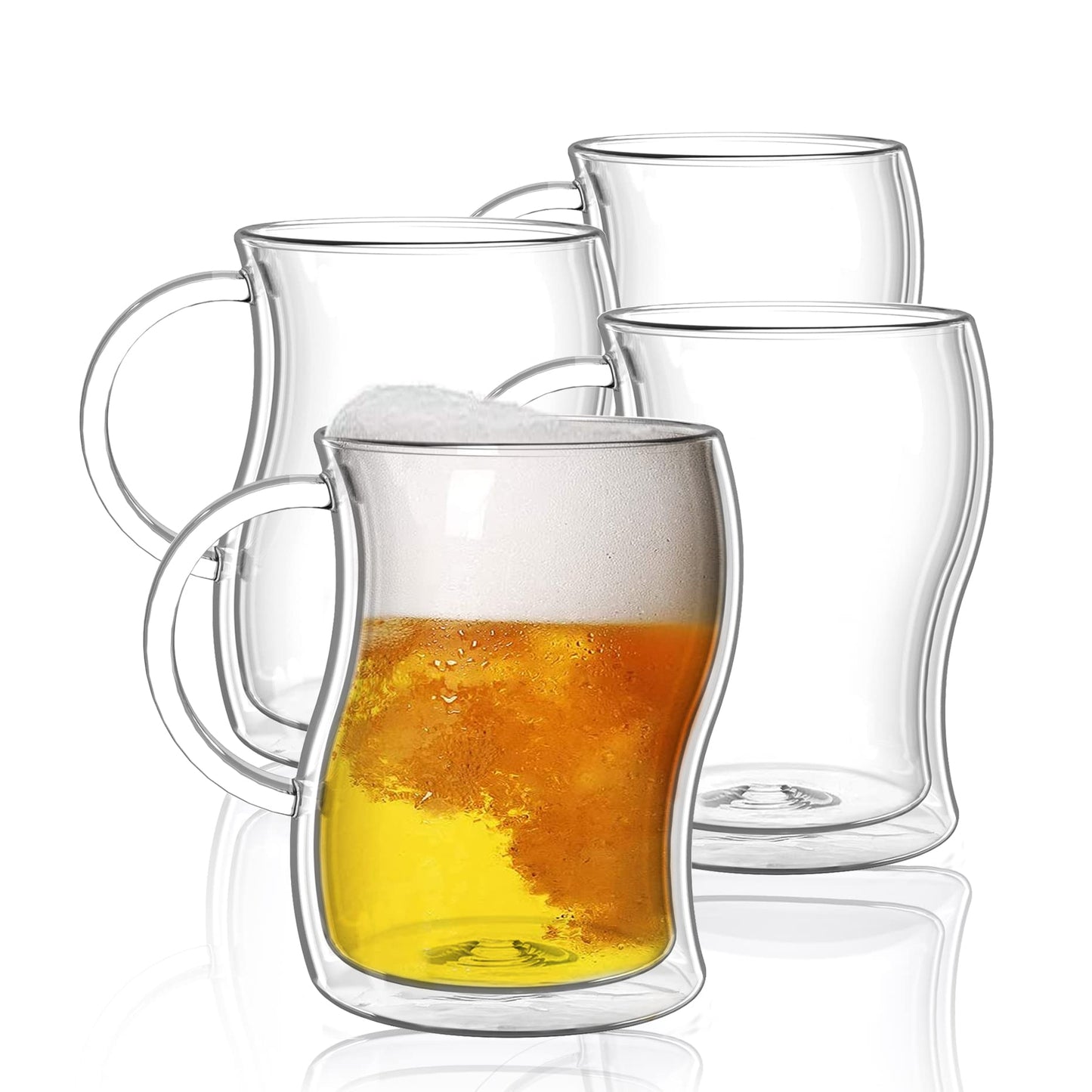 BTaT- Small Espresso Cups, Demitasse Cups, Set of 6 (2.0 oz, 60 ml), Glass Coffee Mugs, Double Wall Glass Cups, Cappuccino Cups, Latte Cups, Clear Coffee Cup, Tea Glass