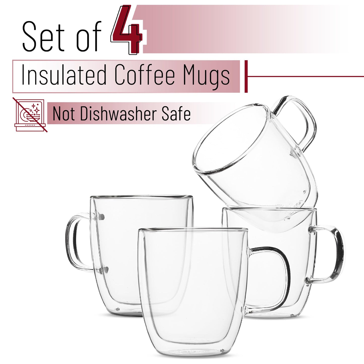 BTaT- Small Espresso Cups, Demitasse Cups, Set of 6 (2.0 oz, 60 ml), Glass Coffee Mugs, Double Wall Glass Cups, Cappuccino Cups, Latte Cups, Clear Coffee Cup, Tea Glass