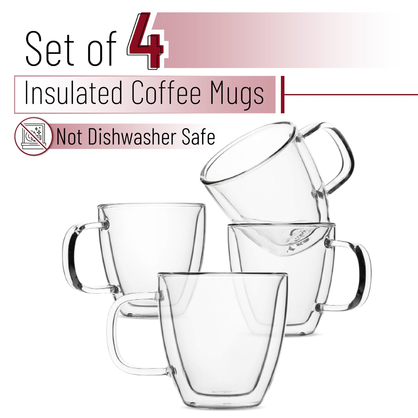 BTaT- Small Espresso Cups, Demitasse Cups, Set of 6 (2.0 oz, 60 ml), Glass Coffee Mugs, Double Wall Glass Cups, Cappuccino Cups, Latte Cups, Clear Coffee Cup, Tea Glass