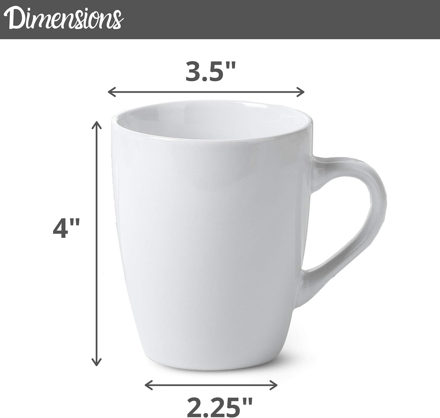BTaT- White Coffee Mugs, Set of 12, 12oz, Coffee Mug Set, Christmas Coffee Mugs