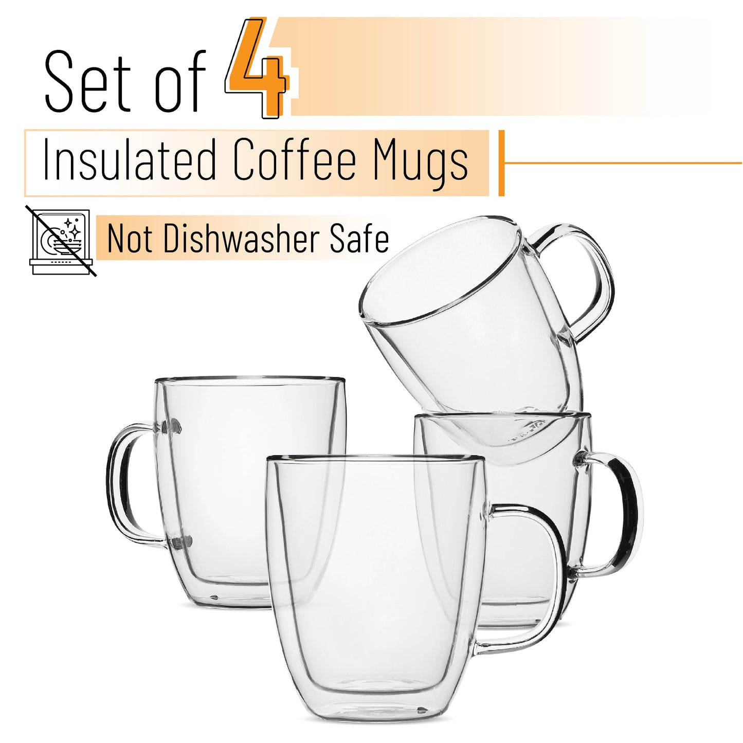 BTaT- Small Espresso Cups, Demitasse Cups, Set of 6 (2.0 oz, 60 ml), Glass Coffee Mugs, Double Wall Glass Cups, Cappuccino Cups, Latte Cups, Clear Coffee Cup, Tea Glass