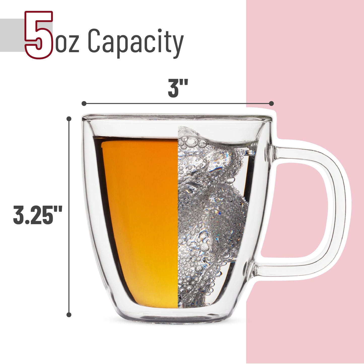 BTaT- Small Espresso Cups, Demitasse Cups, Set of 6 (2.0 oz, 60 ml), Glass Coffee Mugs, Double Wall Glass Cups, Cappuccino Cups, Latte Cups, Clear Coffee Cup, Tea Glass