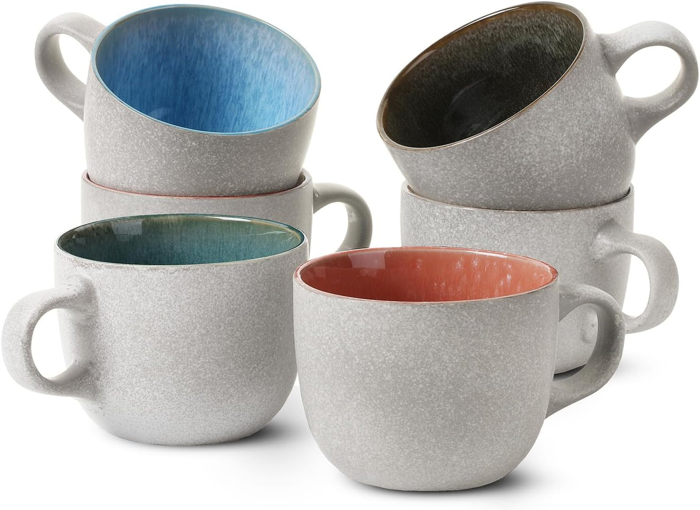 BTaT- Coffee Mugs Set of 6, 14 oz, Coffee Cups Ceramic, Ceramic Coffee Cups, Mug Sets