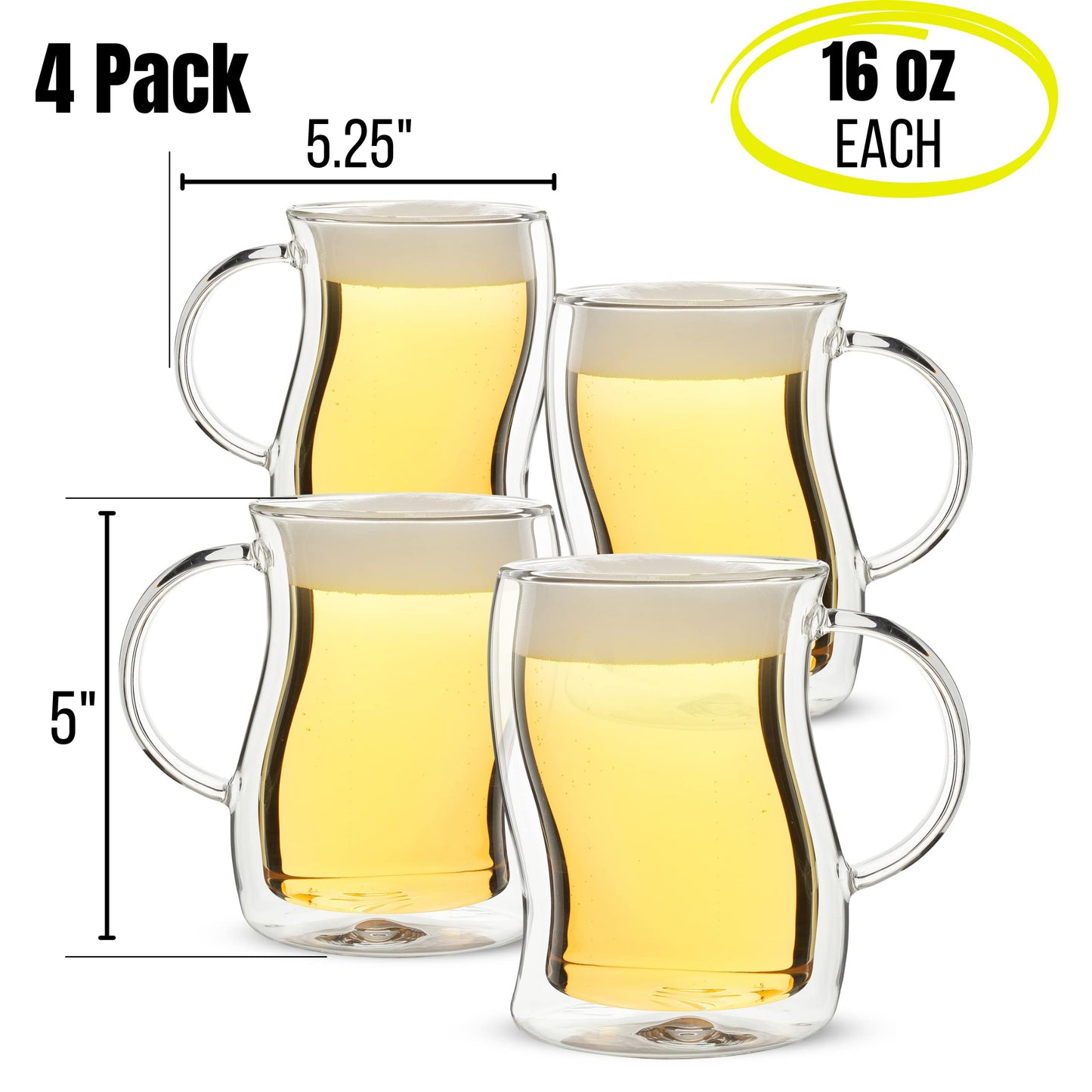 BTaT- Small Espresso Cups, Demitasse Cups, Set of 6 (2.0 oz, 60 ml), Glass Coffee Mugs, Double Wall Glass Cups, Cappuccino Cups, Latte Cups, Clear Coffee Cup, Tea Glass