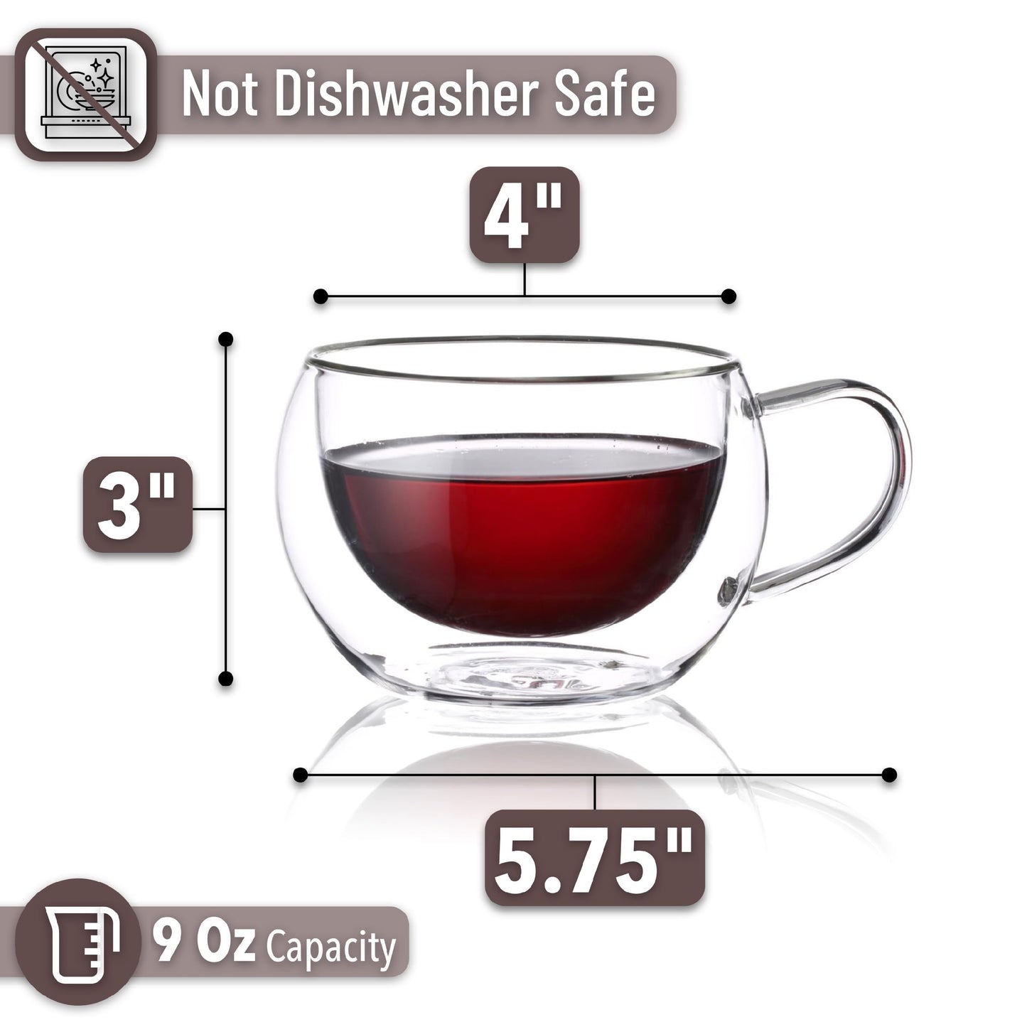 BTaT- Small Espresso Cups, Demitasse Cups, Set of 6 (2.0 oz, 60 ml), Glass Coffee Mugs, Double Wall Glass Cups, Cappuccino Cups, Latte Cups, Clear Coffee Cup, Tea Glass