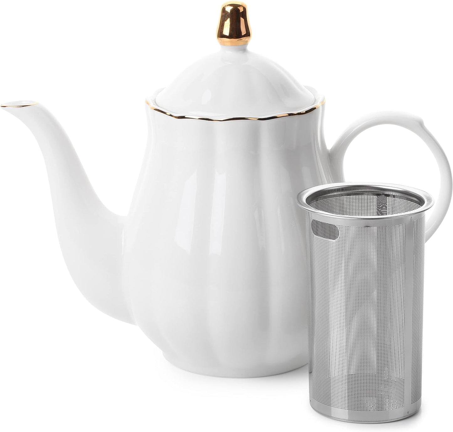 BTaT- Classic tea set, 13 pcs, Tea Cups (7oz), Tea Pot with Stainless Steel Infuser (32oz)