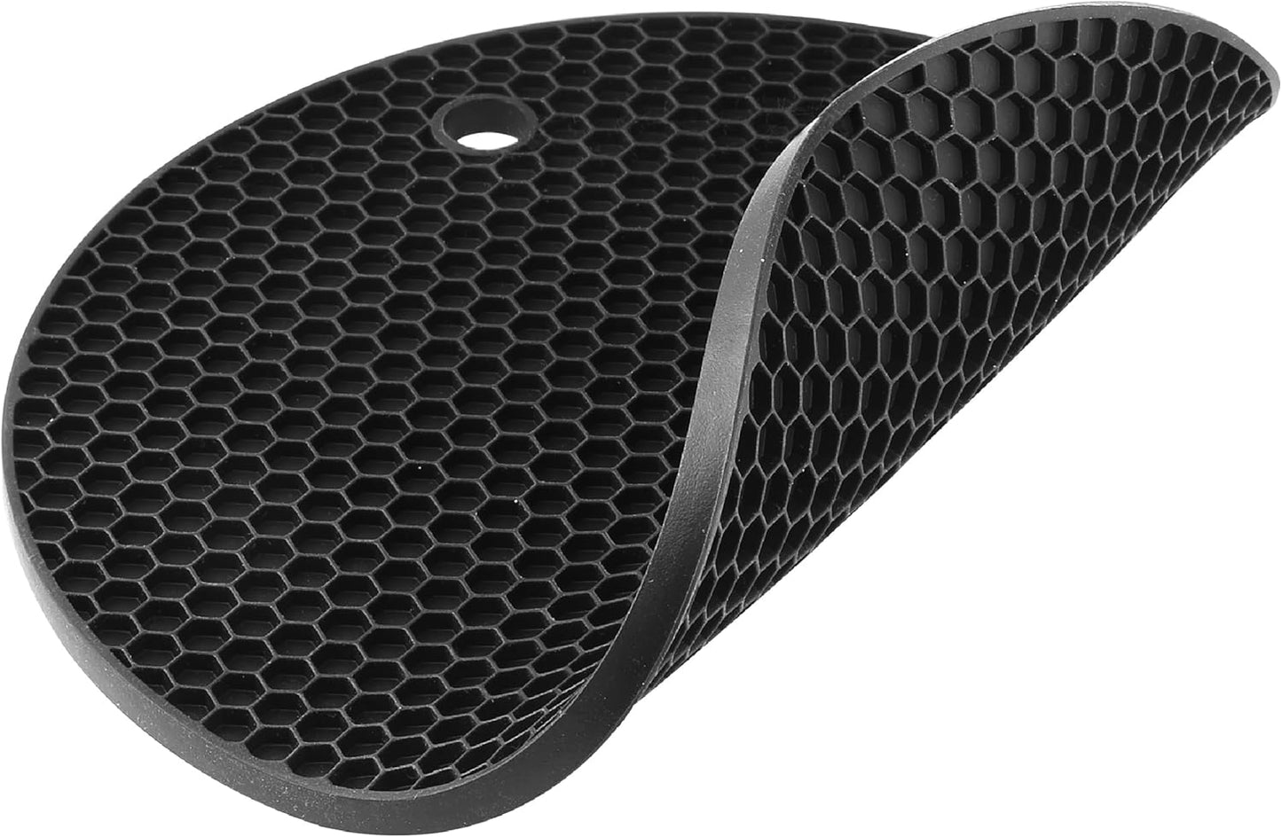 BTaT- Silicone Trivet Mats, 2 Pack, Black, Round Silicone Trivet, Silicone Hot Pads for Kitchen