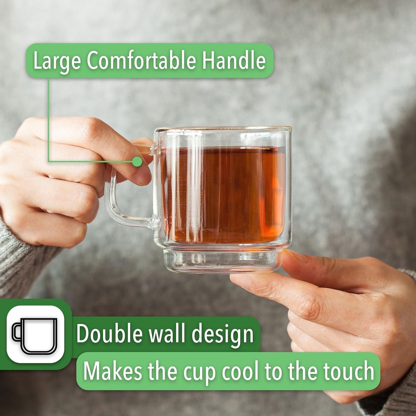 BTaT- Stackable Espresso Cups, Demitasse Cups, Set of 4 (5.0 oz, 150 ml)