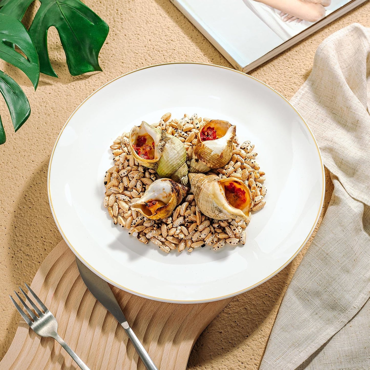 BTaT- White Porcelain Dinner Plates, Set of 12, 10.5", White Dishes