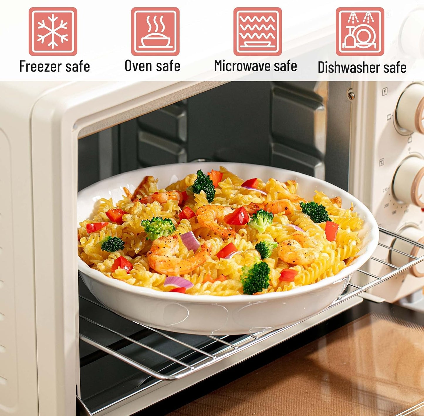BTAT- Ceramic Pie Dish, 4 pcs, 10.5" and 9.5", White Pie Pans for Baking, Deep Dish Pie Plate, Deep Dish Pie Pan, Deep Pie Dish for Baking