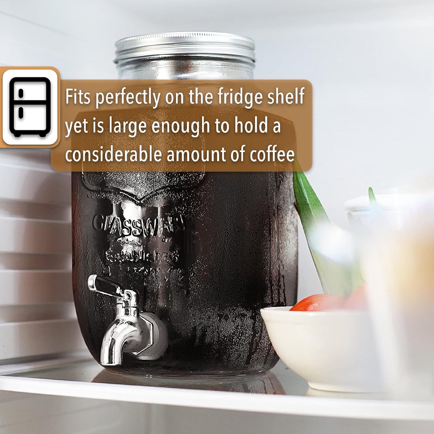 BTaT- Cold Brew Coffee Maker, 1 Gallon, Black, Mason Jar Cold Brew Maker, Cold Brewer Coffee Maker