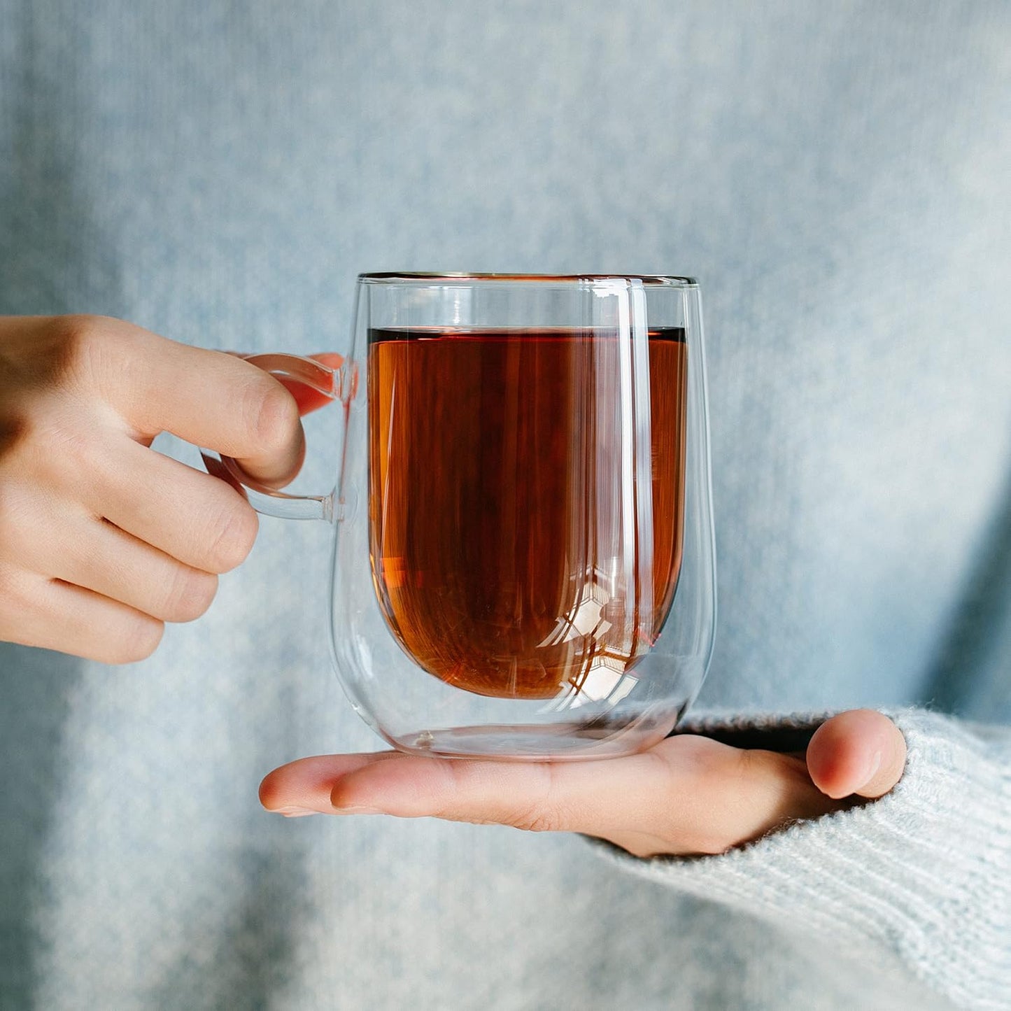 BTaT- Double Wall Glass Coffee Mugs, 8 oz (240ml), Set of 4, Double Glass Coffee Cups