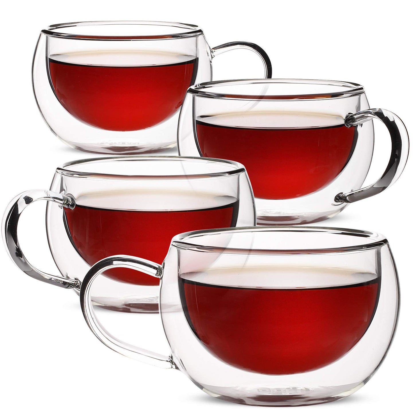BTaT- Small Espresso Cups, Demitasse Cups, Set of 6 (2.0 oz, 60 ml), Glass Coffee Mugs, Double Wall Glass Cups, Cappuccino Cups, Latte Cups, Clear Coffee Cup, Tea Glass