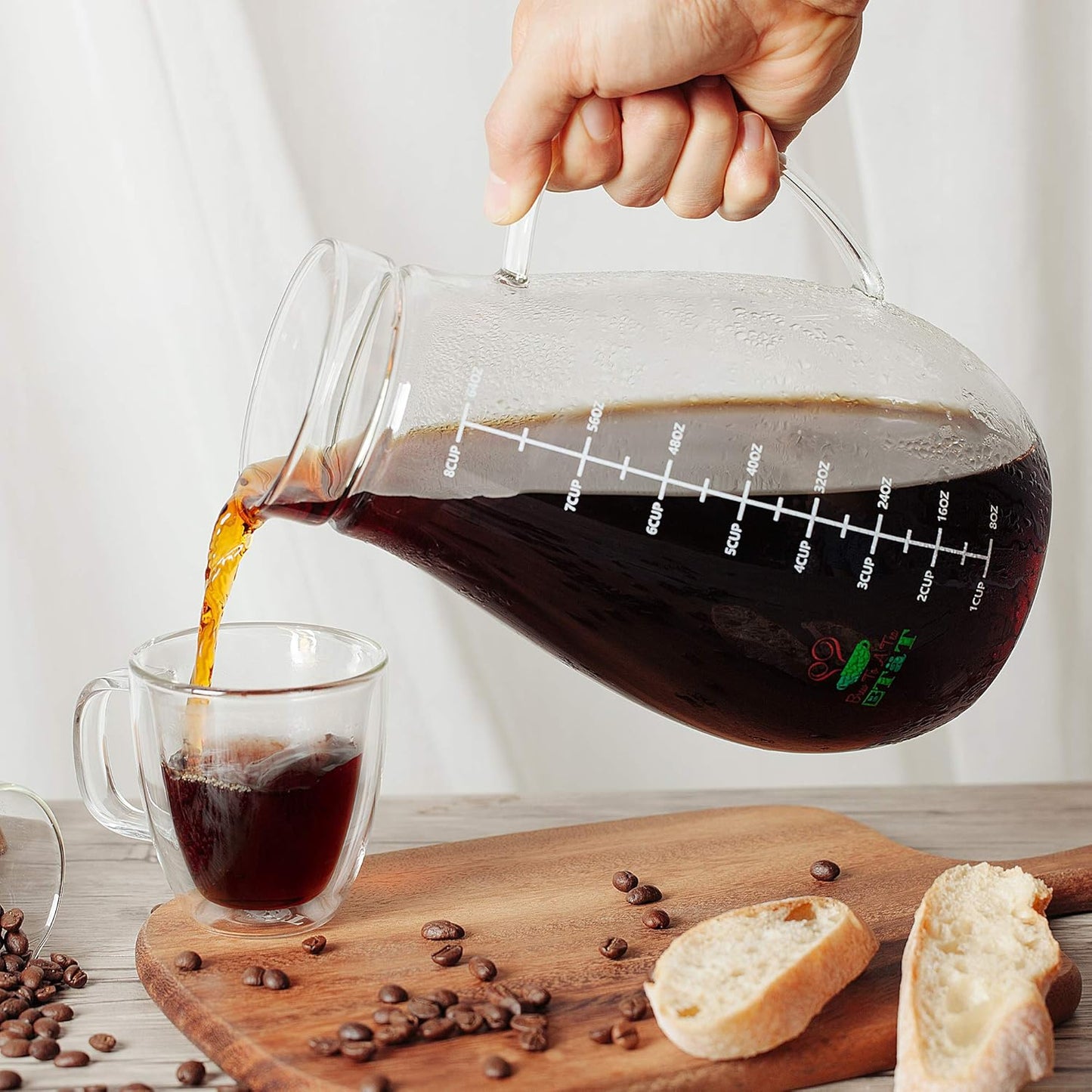 BTaT- Cold Brew Coffee Maker, Iced Coffee Maker, 2 Liter (2 Quart, 64 oz), Iced Tea Maker