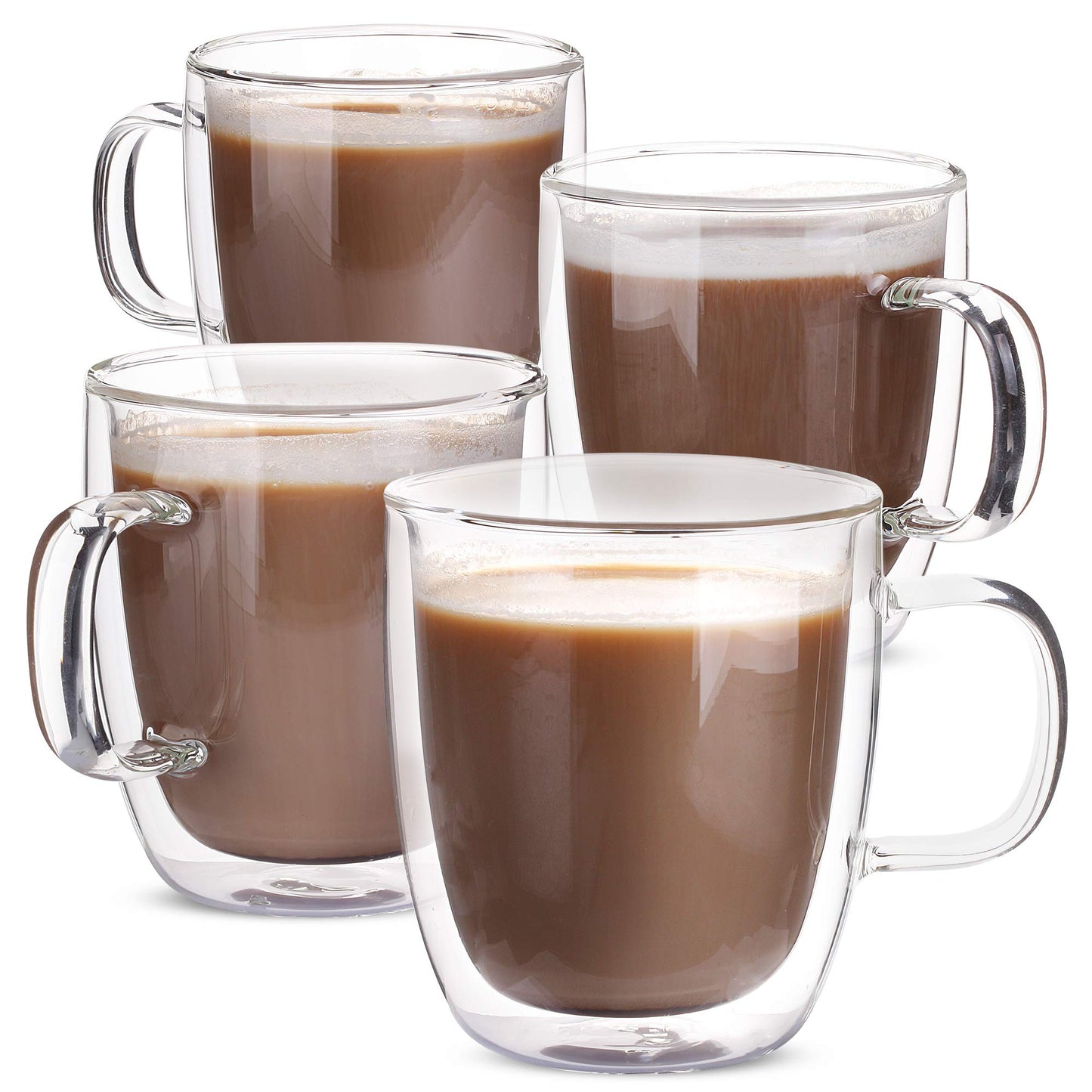 BTaT- Small Espresso Cups, Demitasse Cups, Set of 6 (2.0 oz, 60 ml), Glass Coffee Mugs, Double Wall Glass Cups, Cappuccino Cups, Latte Cups, Clear Coffee Cup, Tea Glass
