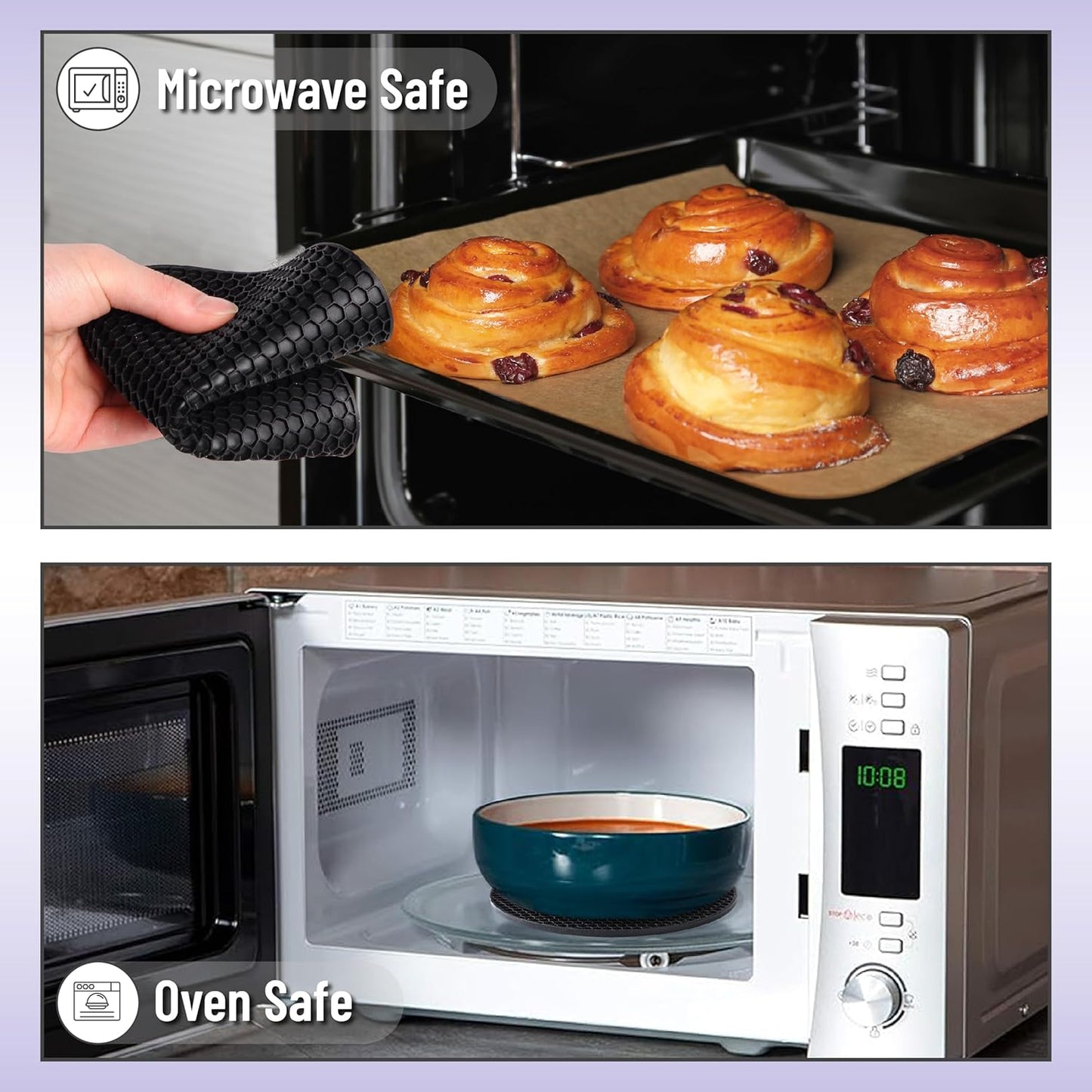BTaT- Silicone Trivet Mats, 2 Pack, Gray Silicone Trivet, Silicone Hot Pads for Kitchen