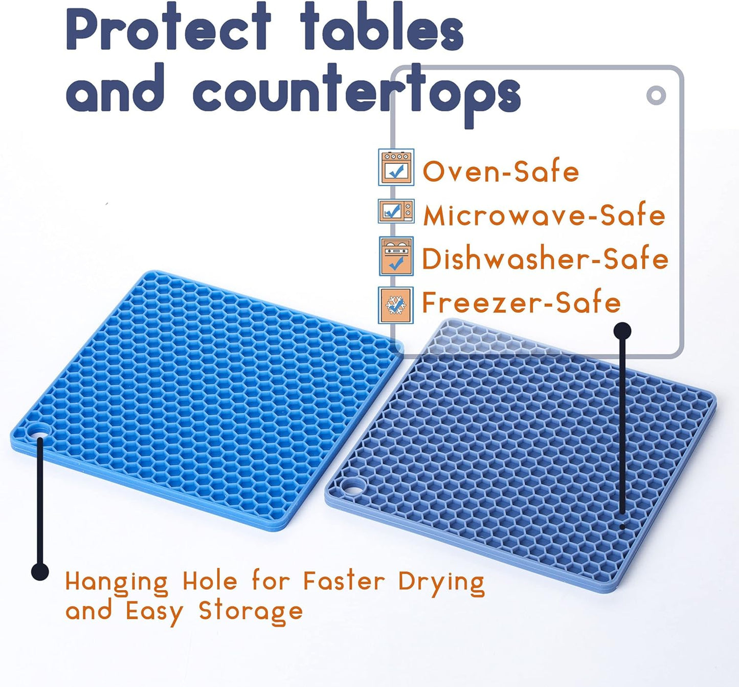 BTaT- Silicone Trivet Mats, 2 Pack, Silicone Trivet, Silicone Hot Pads for Kitchen