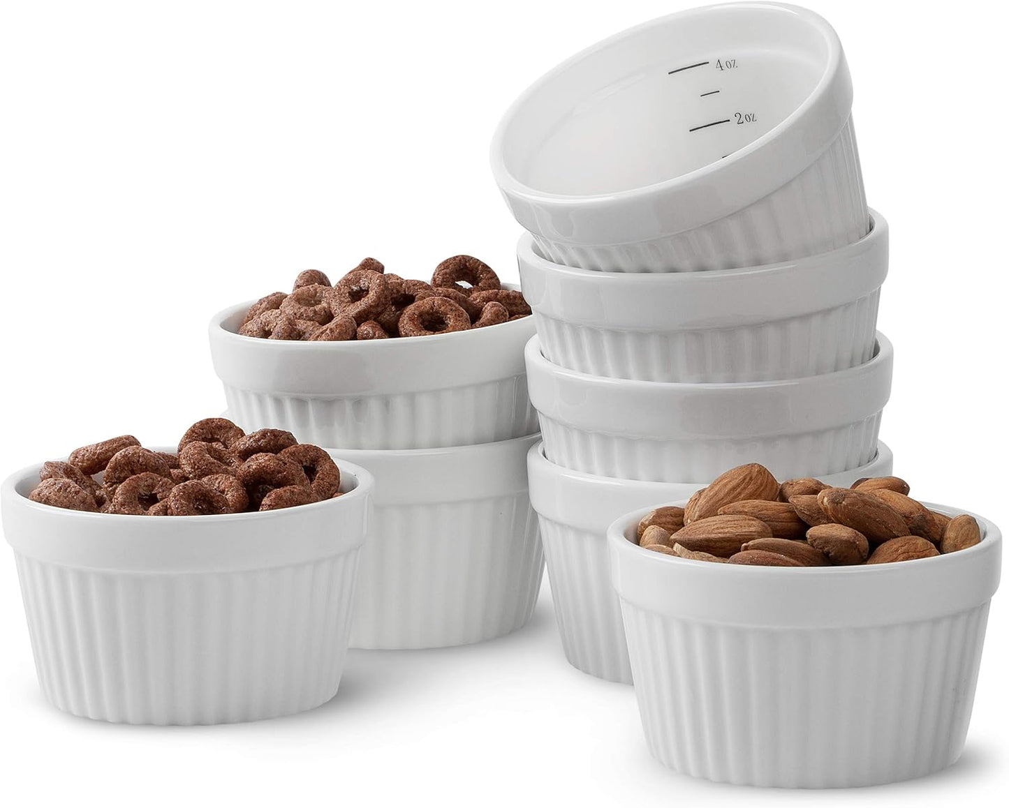 BTaT- Ramekins, 4 oz, Set of 8, Creme Brulee Ramekins, Ramekins 4 oz