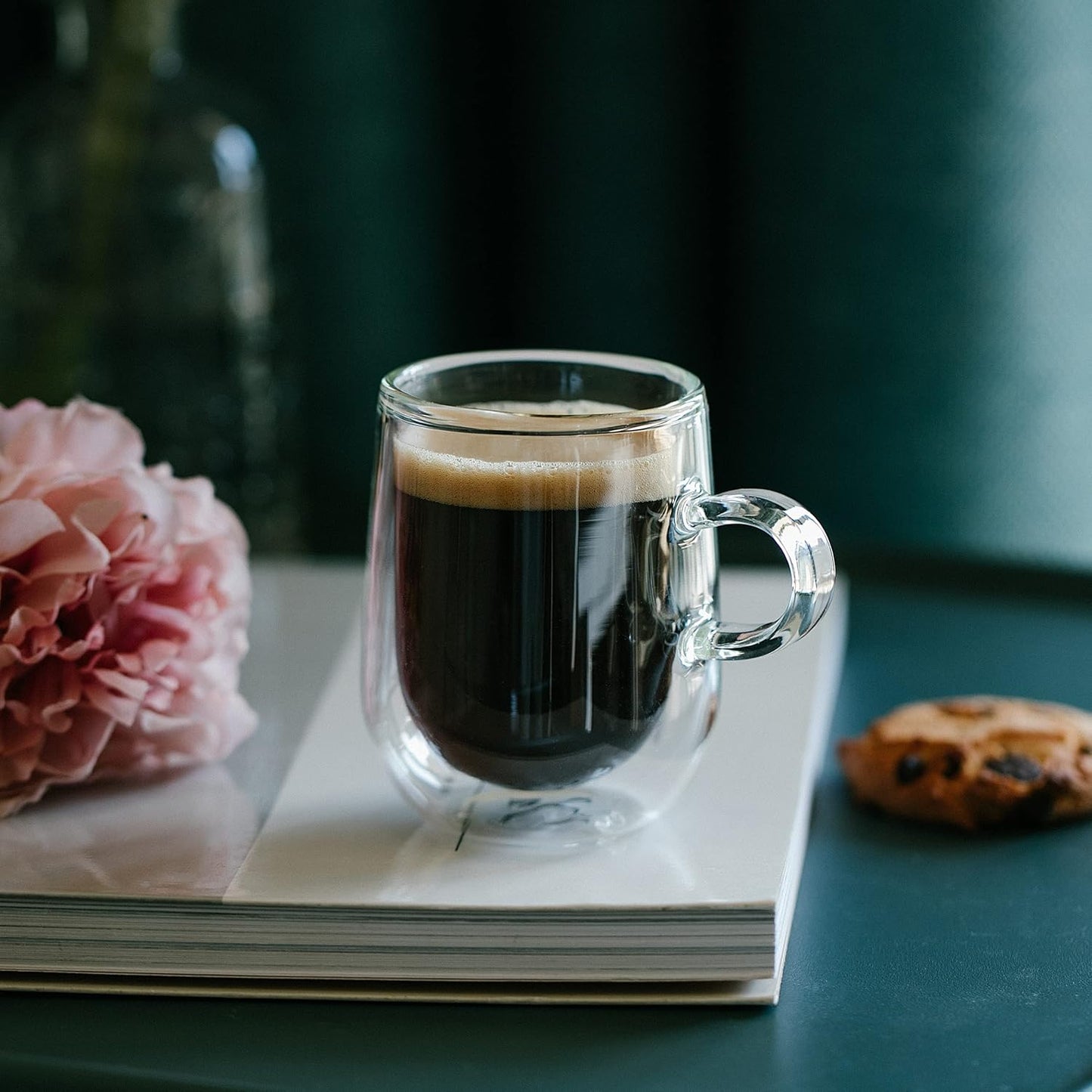 BTaT- Double Wall Glass Coffee Mugs, 5 oz (150ml), Set of 4, Double Glass Coffee Cups