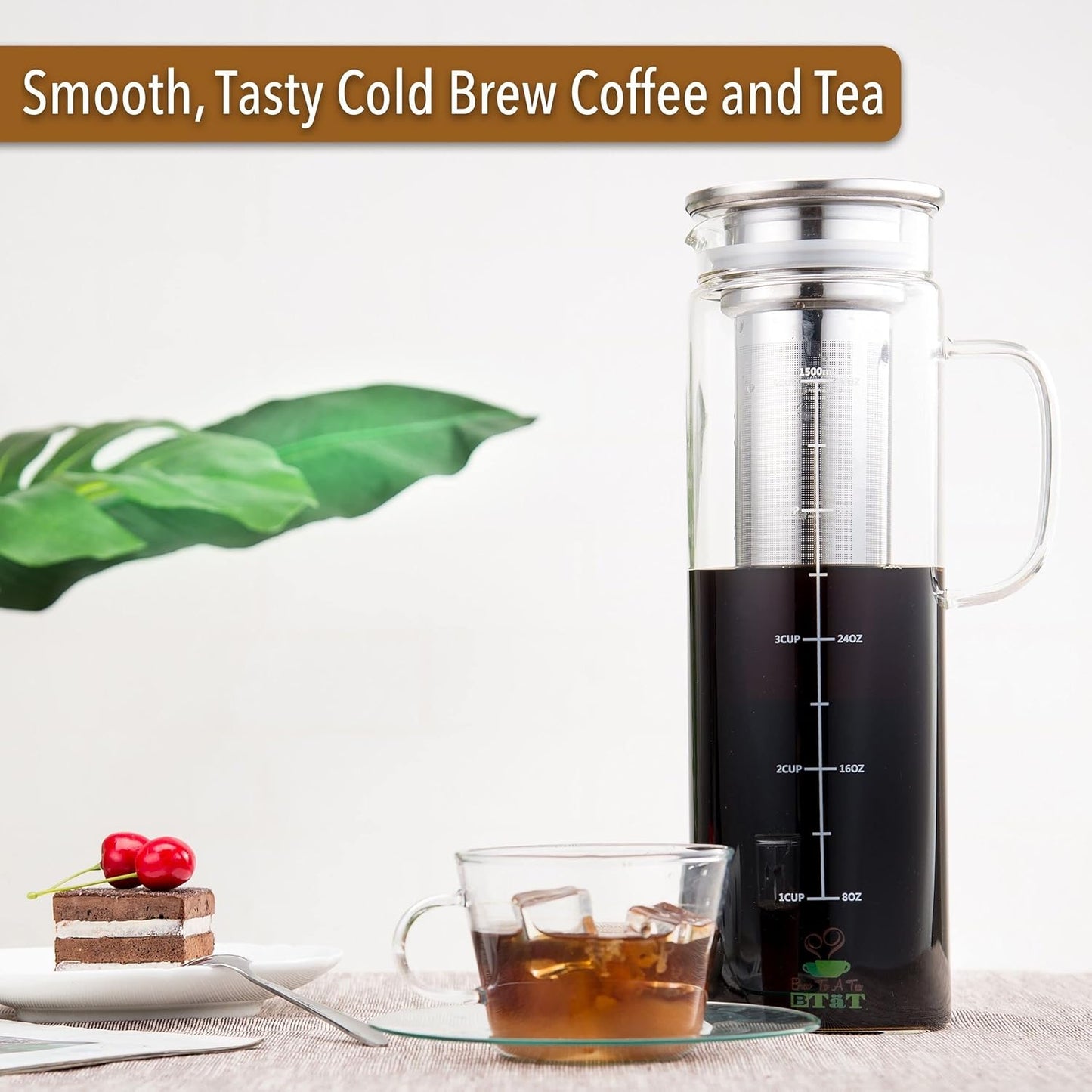 BTaT- Cold Brew Coffee Maker, Iced Coffee Maker, 1.5 Quart, 48 oz
