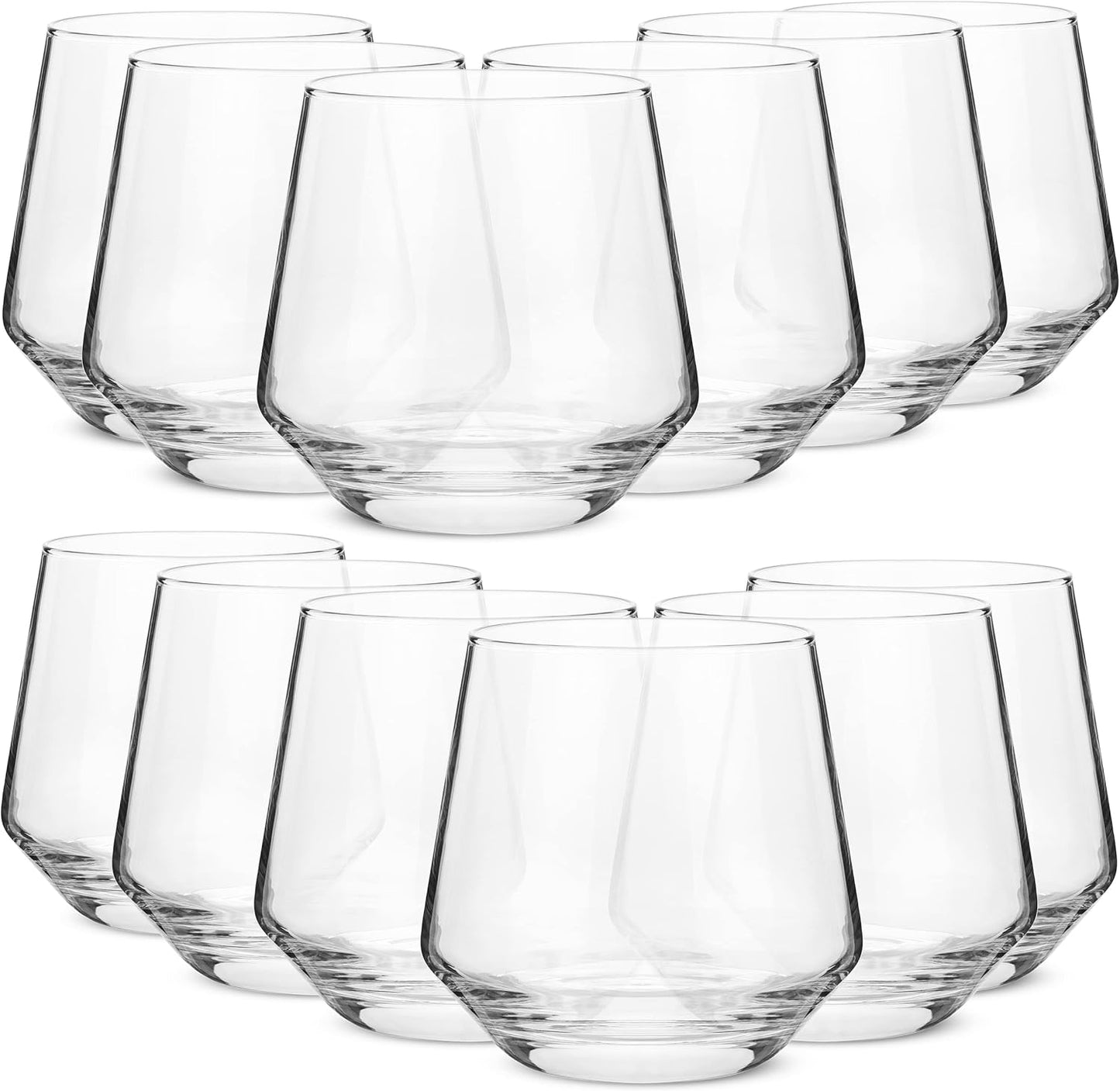 BTaT- Stemless Wine Glass, 12 oz, Set of 12, Stemless Wine Glasses