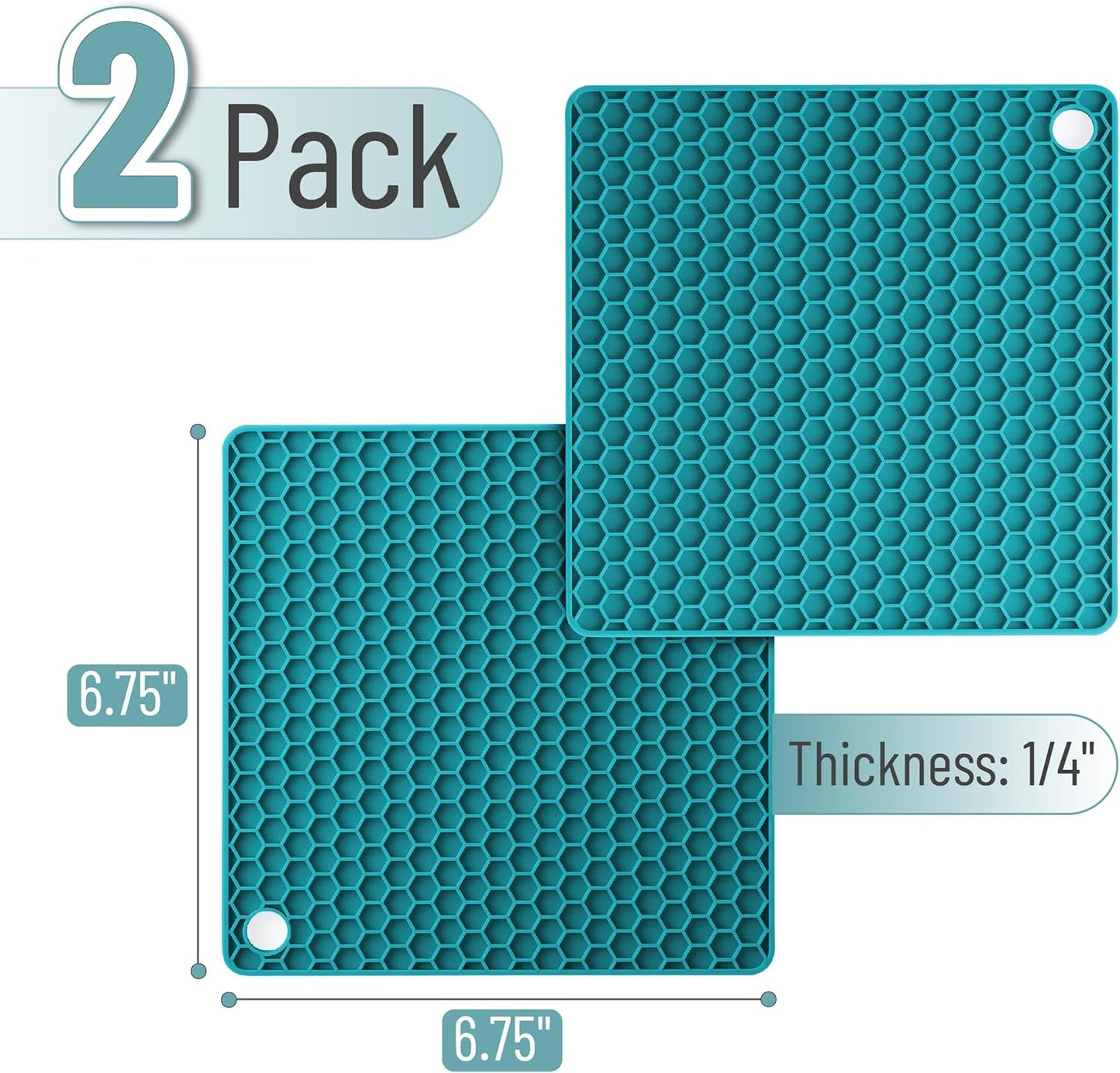 BTaT- Silicone Trivet Mats, 2 Pack, Green Silicone Trivet