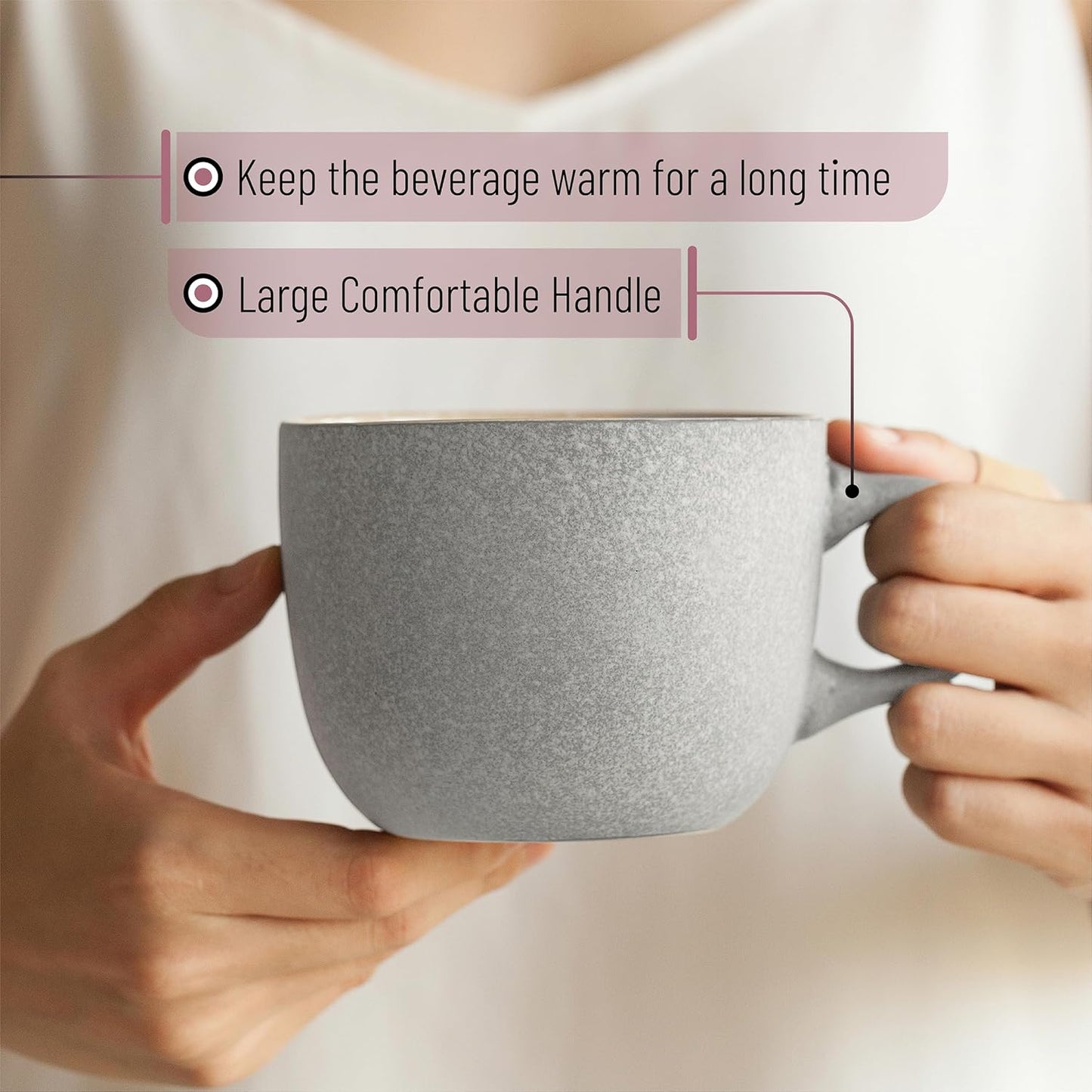 BTaT- Coffee Mugs Set of 6, 14 oz, Coffee Cups Ceramic, Ceramic Coffee Cups, Mug Sets