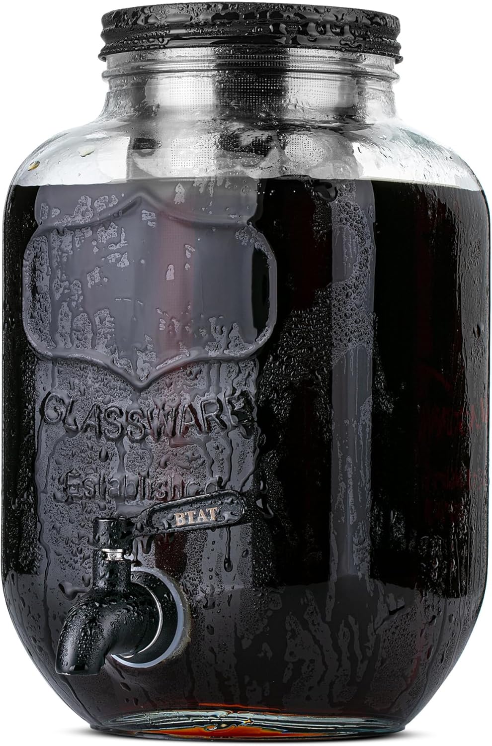 BTaT- Cold Brew Coffee Maker, 1 Gallon, Black, Mason Jar Cold Brew Maker, Cold Brewer Coffee Maker